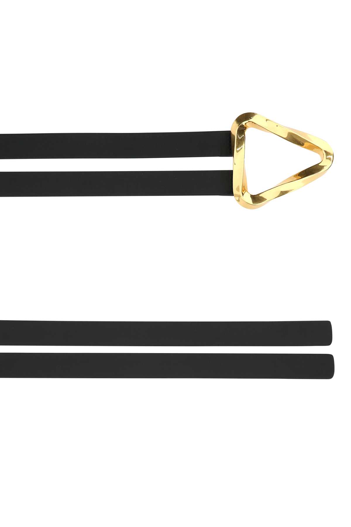 Bottega Veneta Black Leather Grasp Belt In 8425