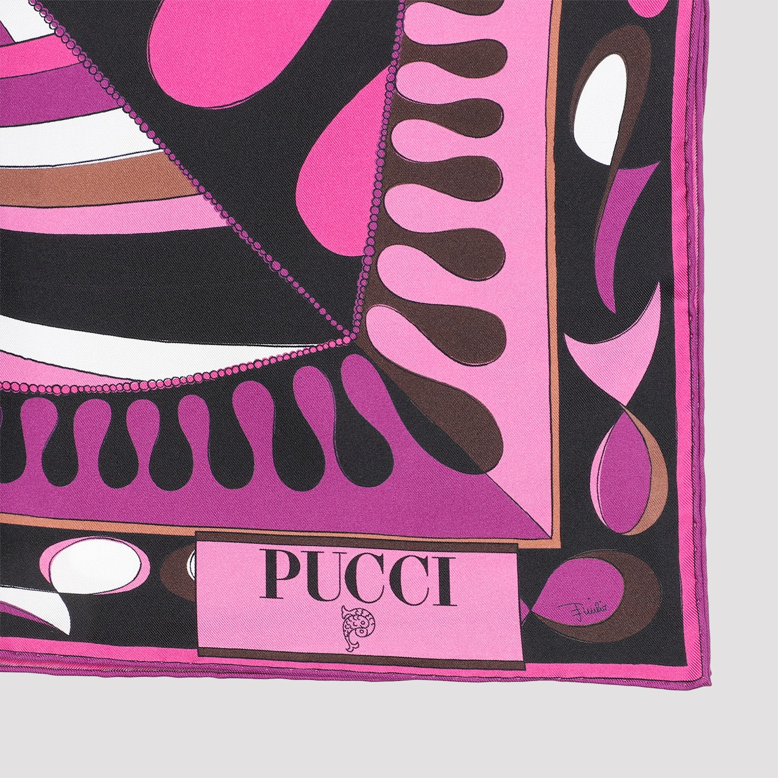 Shop Pucci 90x90 Scarf In Fuxia Marrone