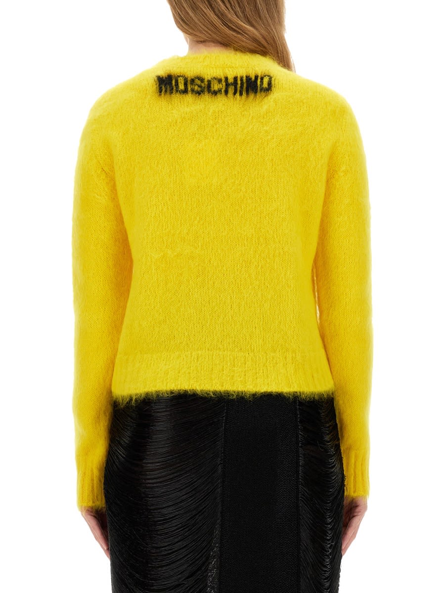 Shop Moschino Smile Shirt In Fantasia Giallo