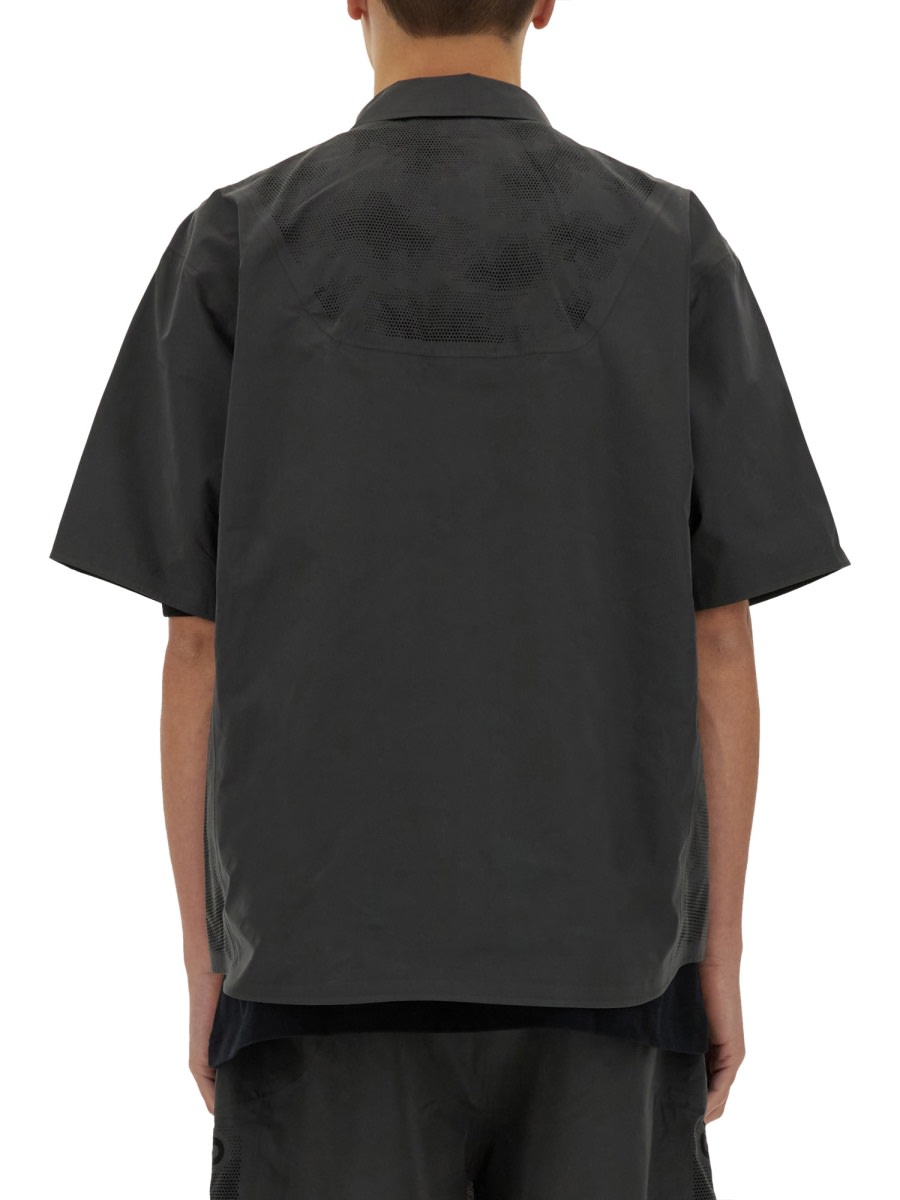 Shop Alpha Industries Laser Cut Short Sleeve Shirt In Grey