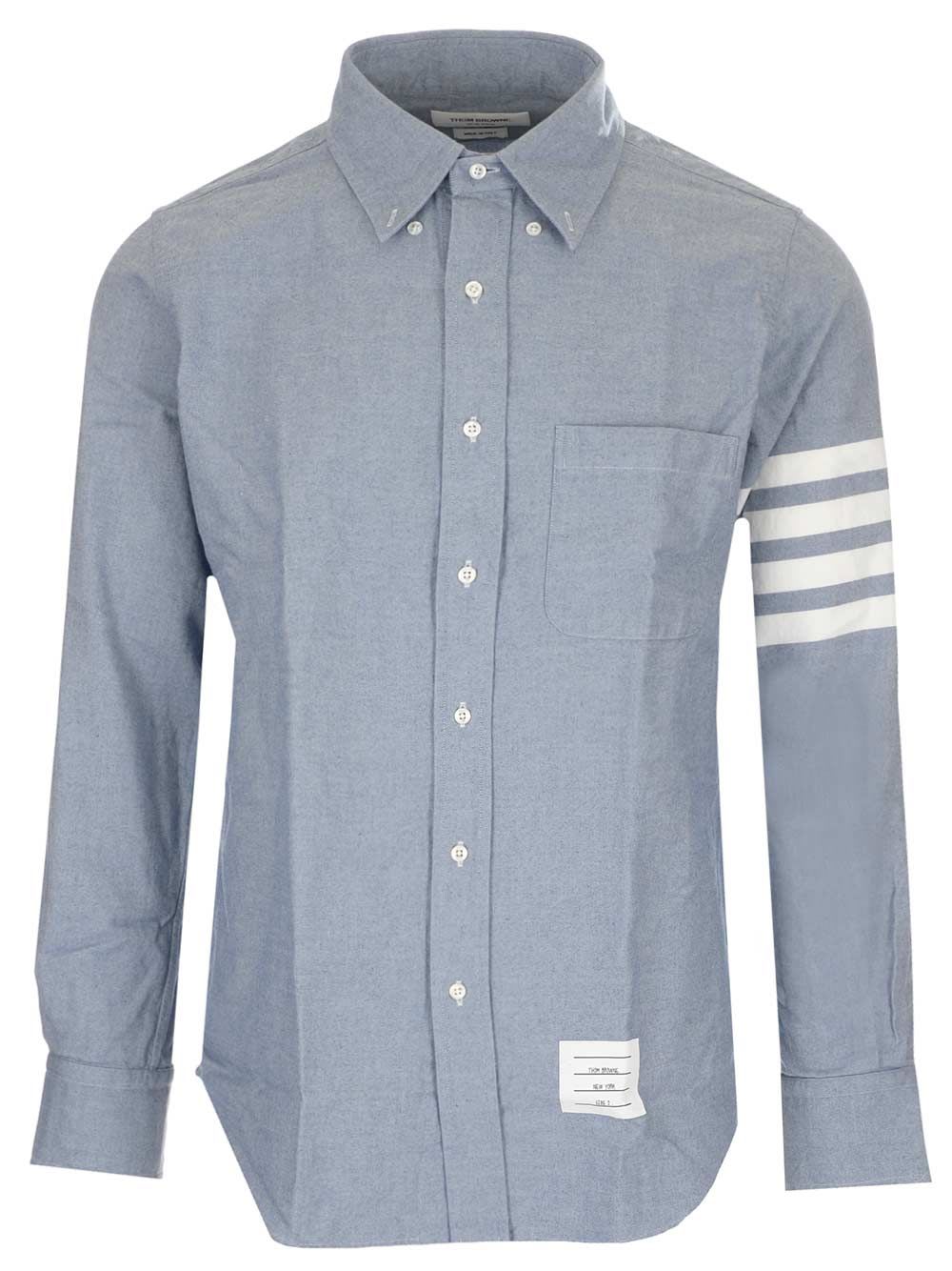 Shop Thom Browne Cotton Shirt In Light Blue