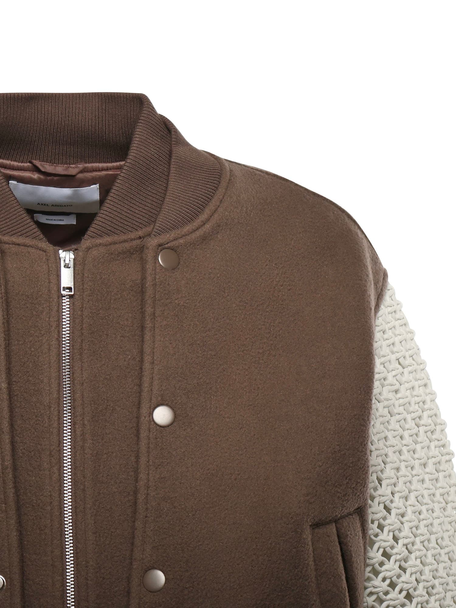 Axel Arigato Embroidered-logo Bomber Jacket In Brown