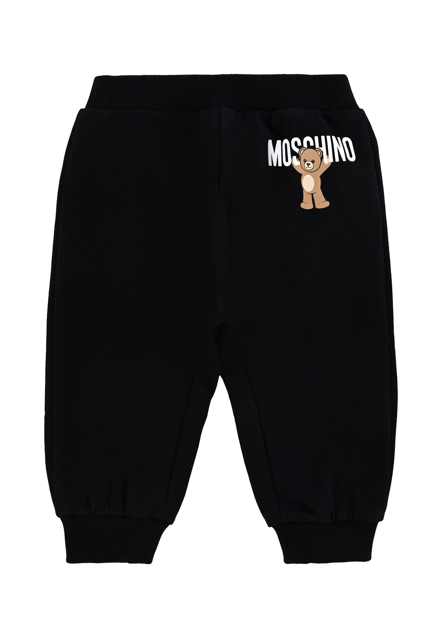 Moschino Blue Trousers For Babykids With Teddy Bear In Black