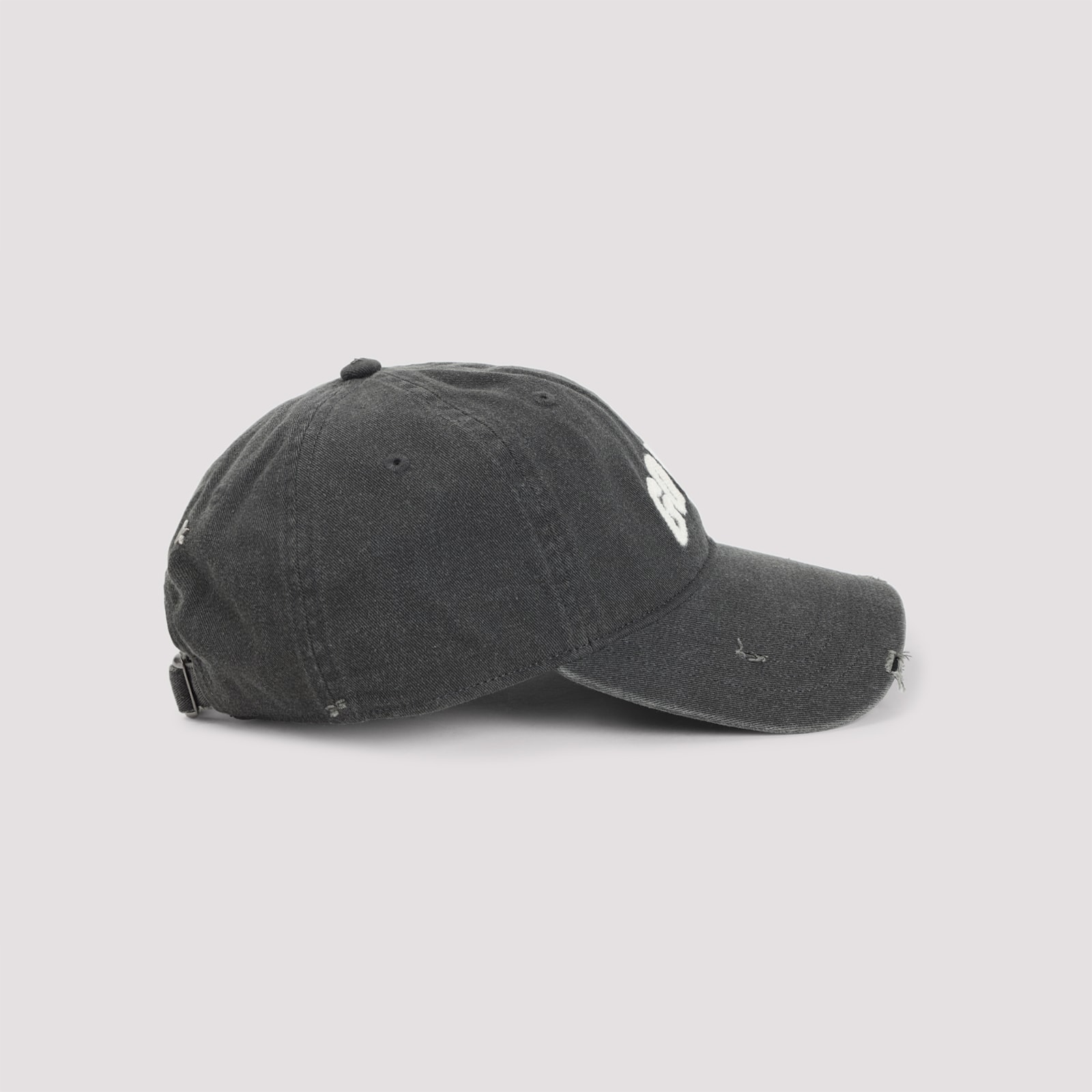 Golden Goose Distressed Cap With Embroidered Logo In Gray