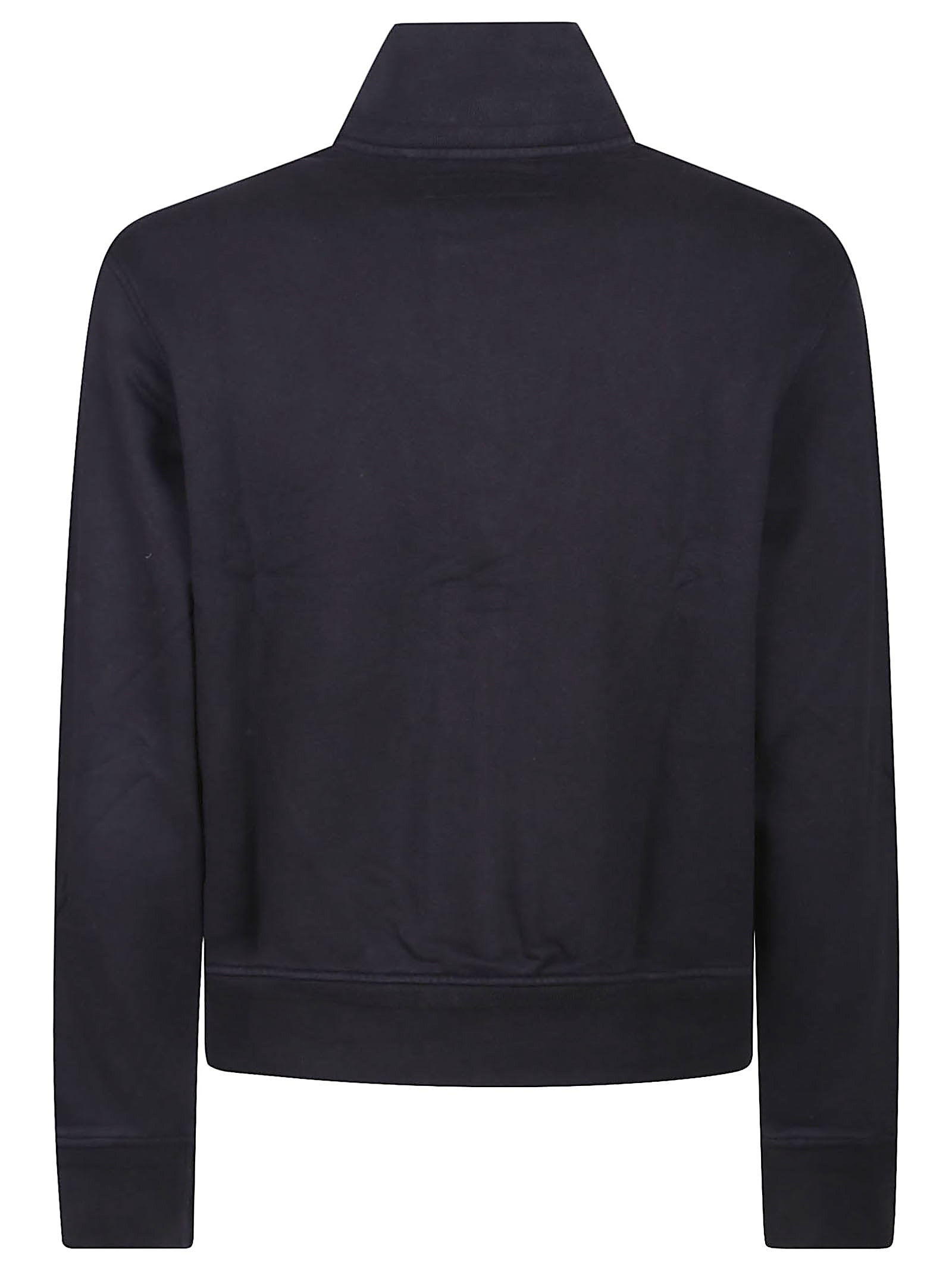 C.p. Company Diagonal Fleece Full Button Sweatshirt In Black