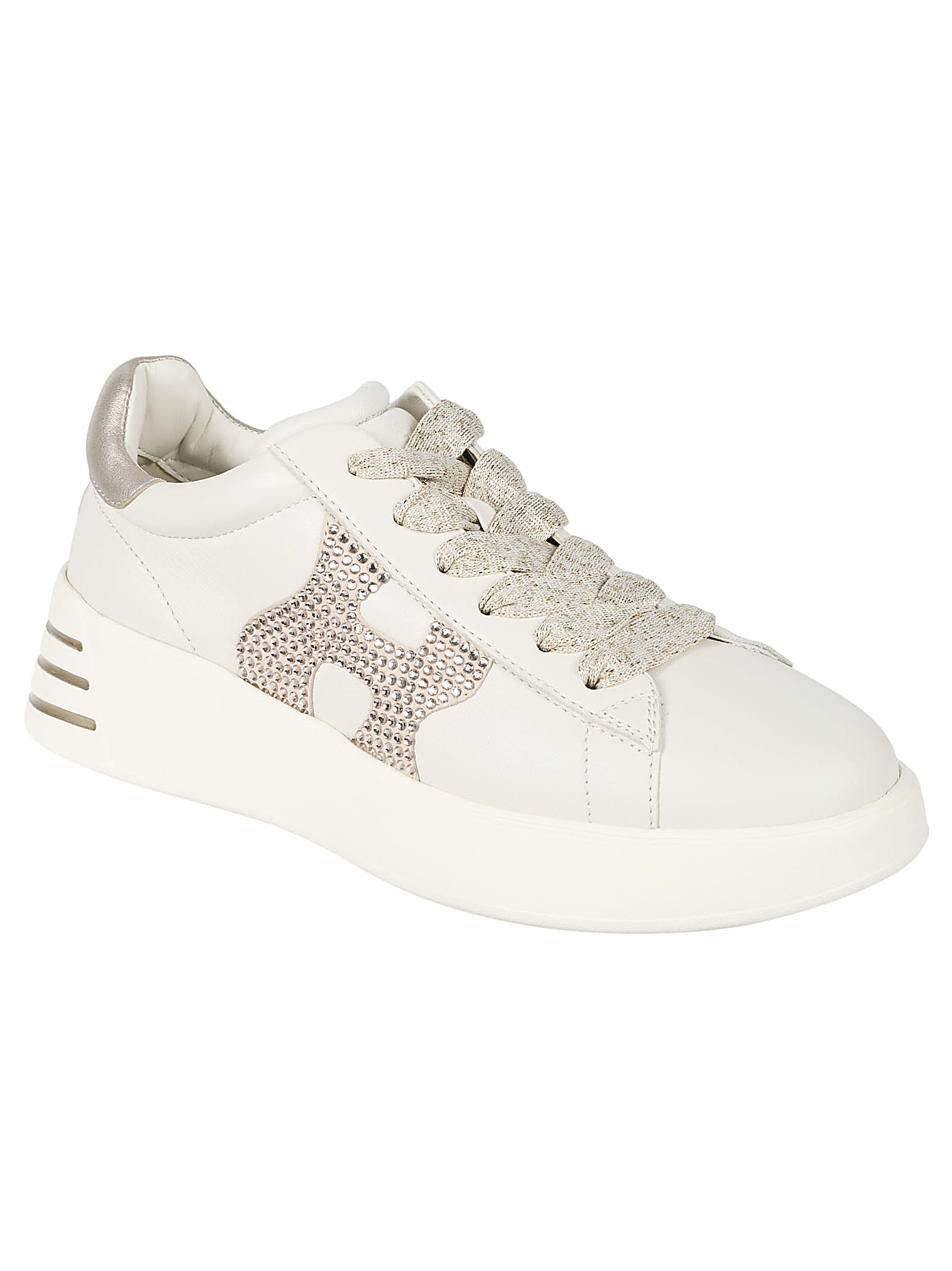 Shop Hogan Rebel H564 Sneakers In Yogurt/oro Rosa