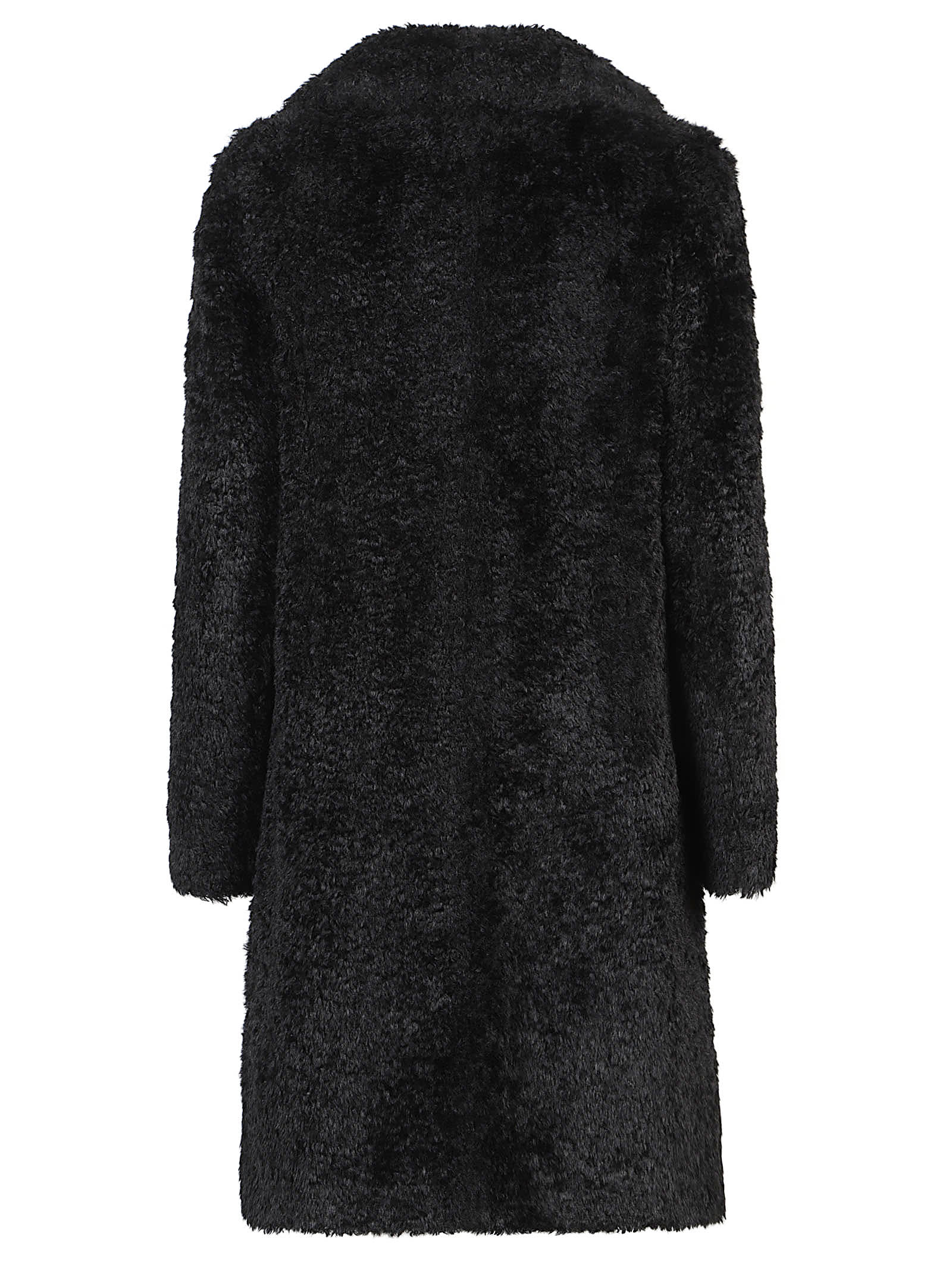 Herno Lapel Long-sleeved Coat In Black