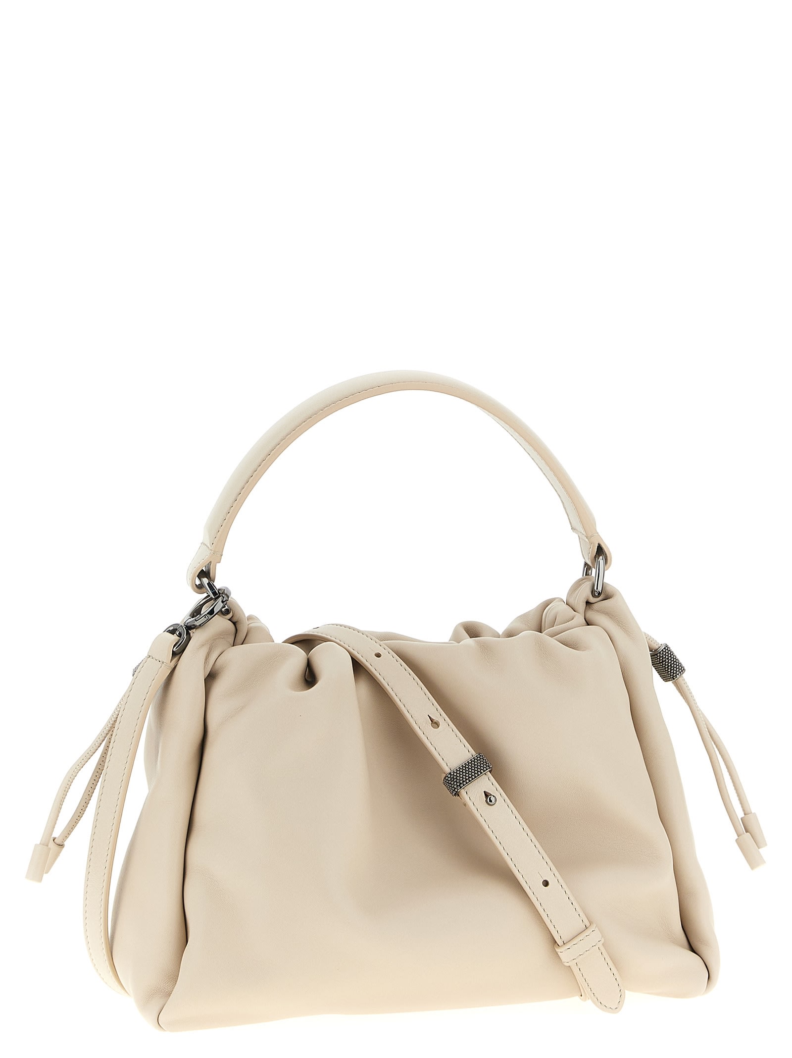 Brunello Cucinelli Bucket Mellow Small Handbag In Sand