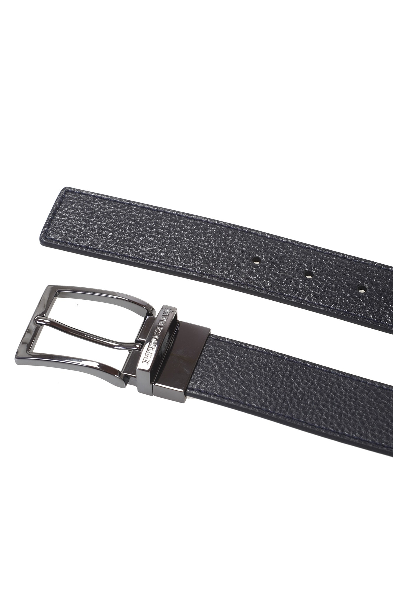 Shop Emporio Armani Leather Belt In Blue