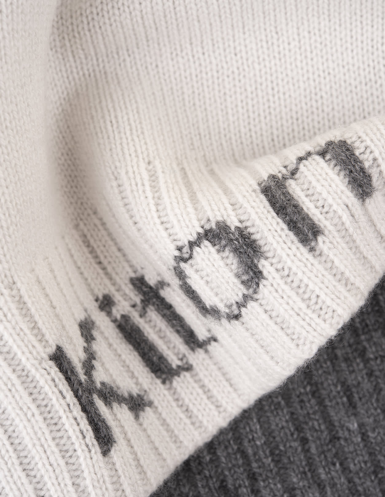 Shop Kiton White Cashmere Hat With Logo