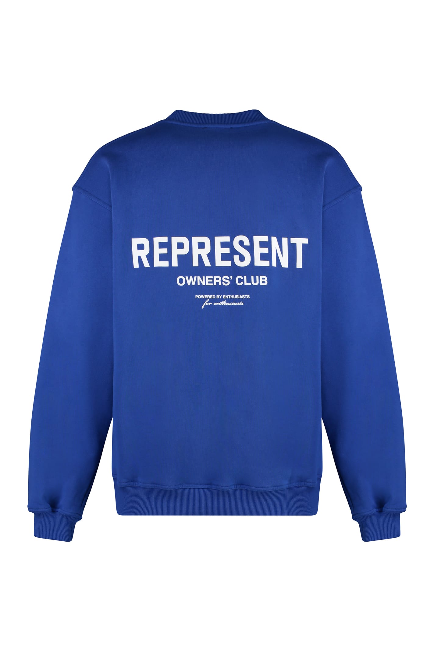 Shop Represent Cotton Crew-neck Sweatshirt With Logo In Blue