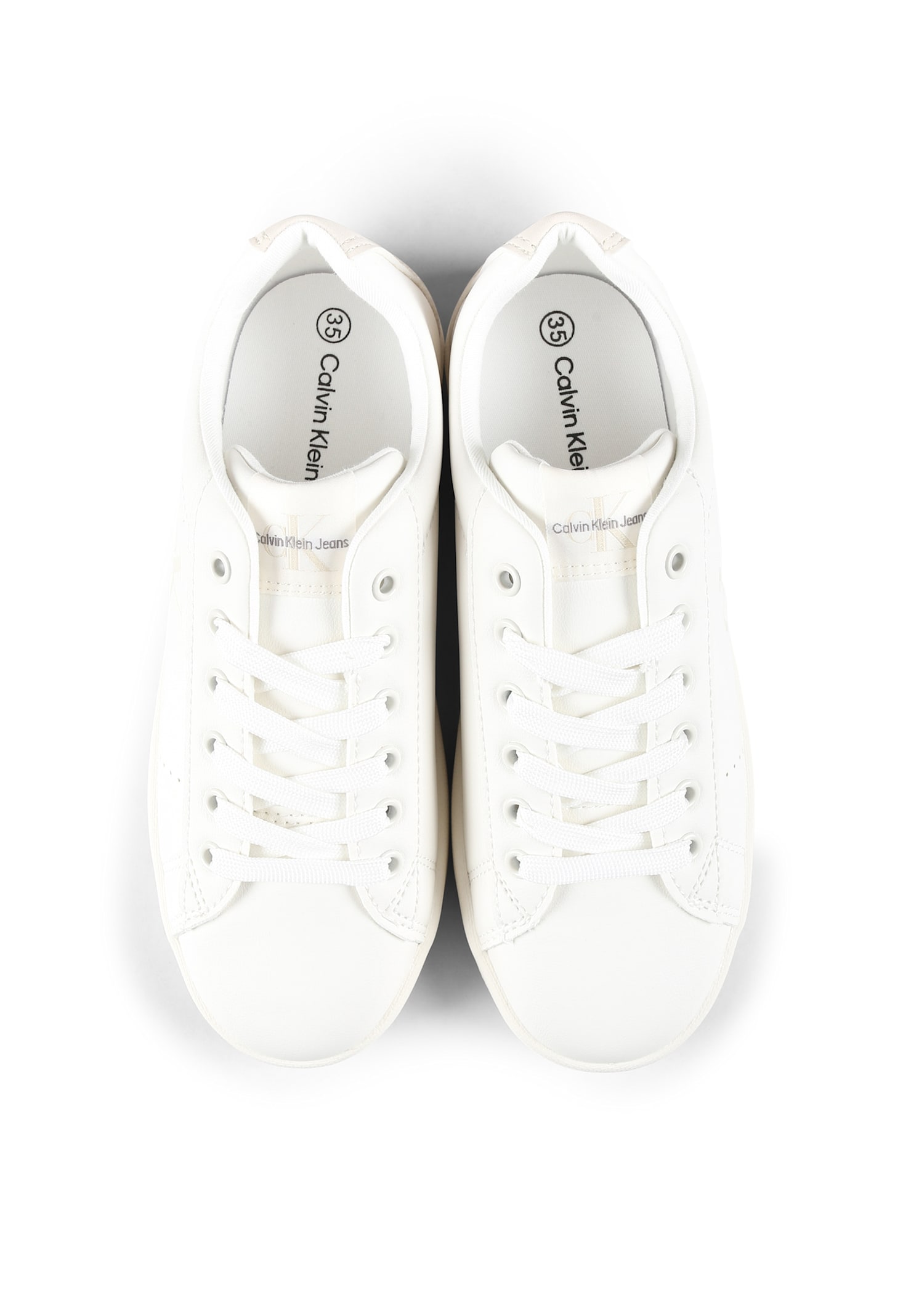 Calvin Klein Ivory Sneakers For Kids With Logo