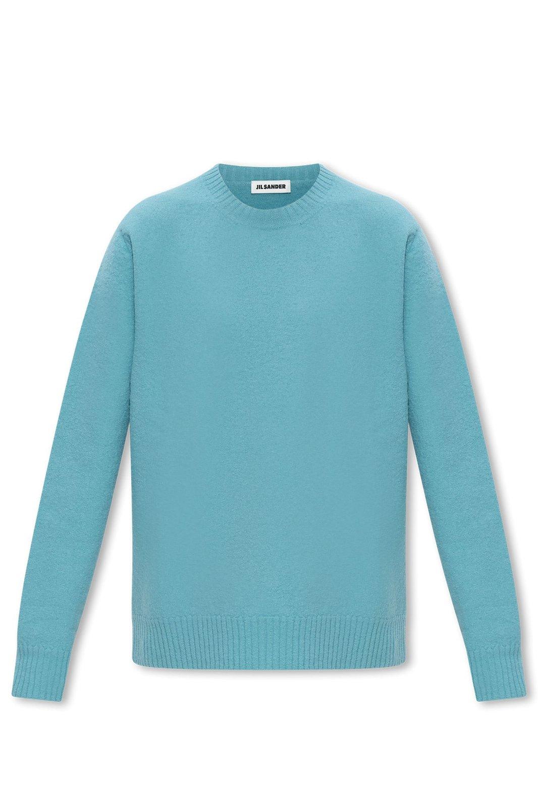 Shop Jil Sander Crewneck Knitted Jumper In Clear Blue