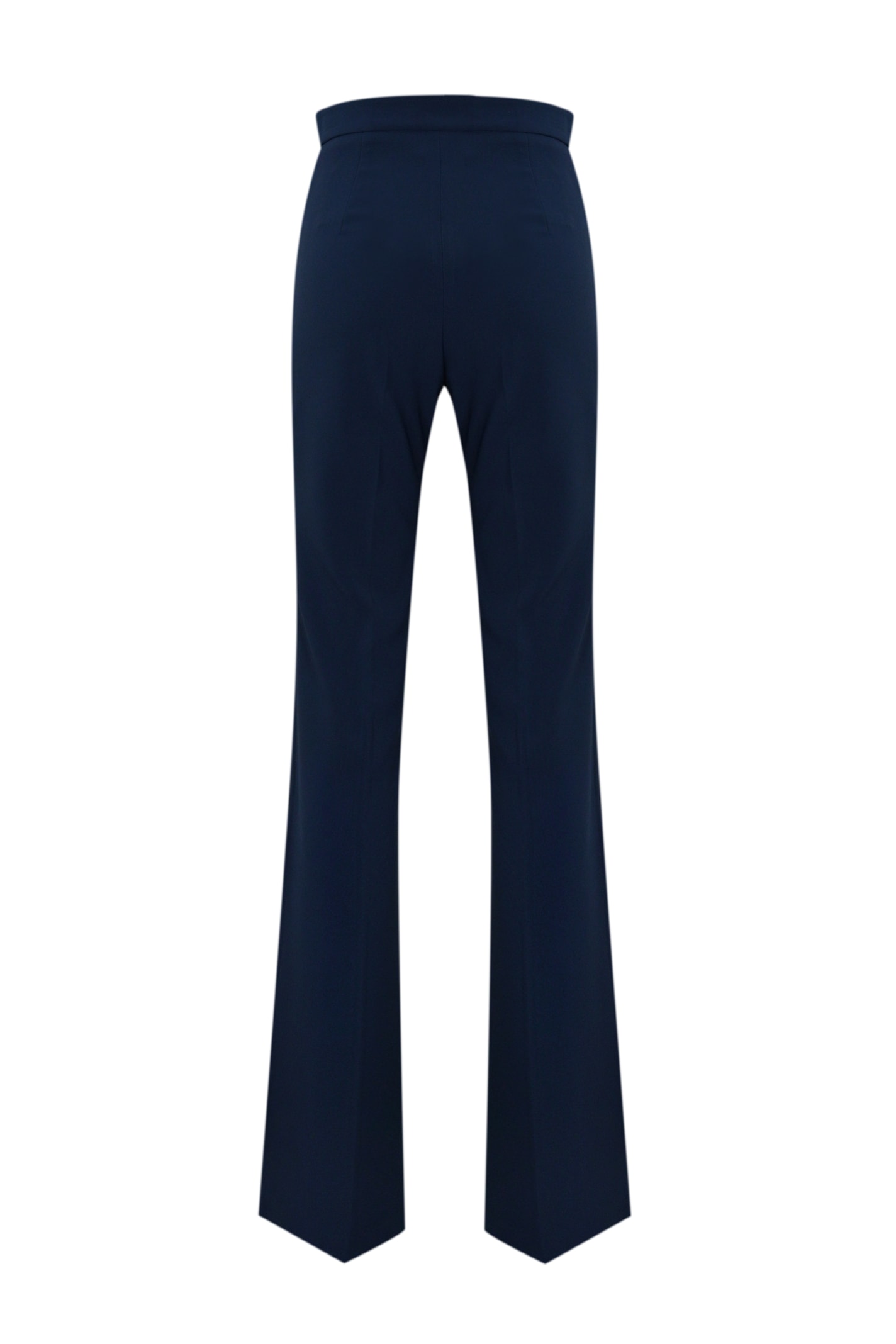 Elisabetta Franchi Crepe Tuxedo Trousers With Satin Bands In Blue