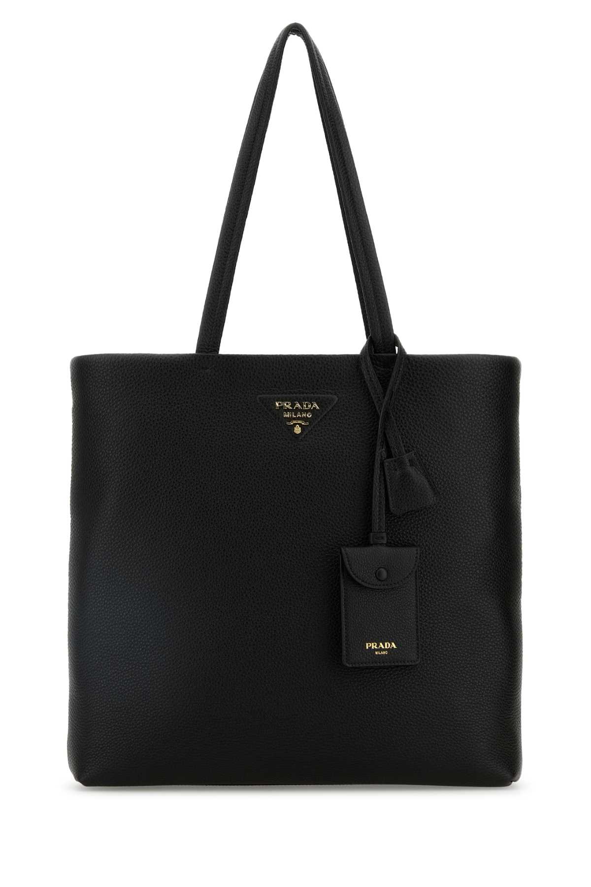 Prada Women's Leather Shopping Bag In Nero