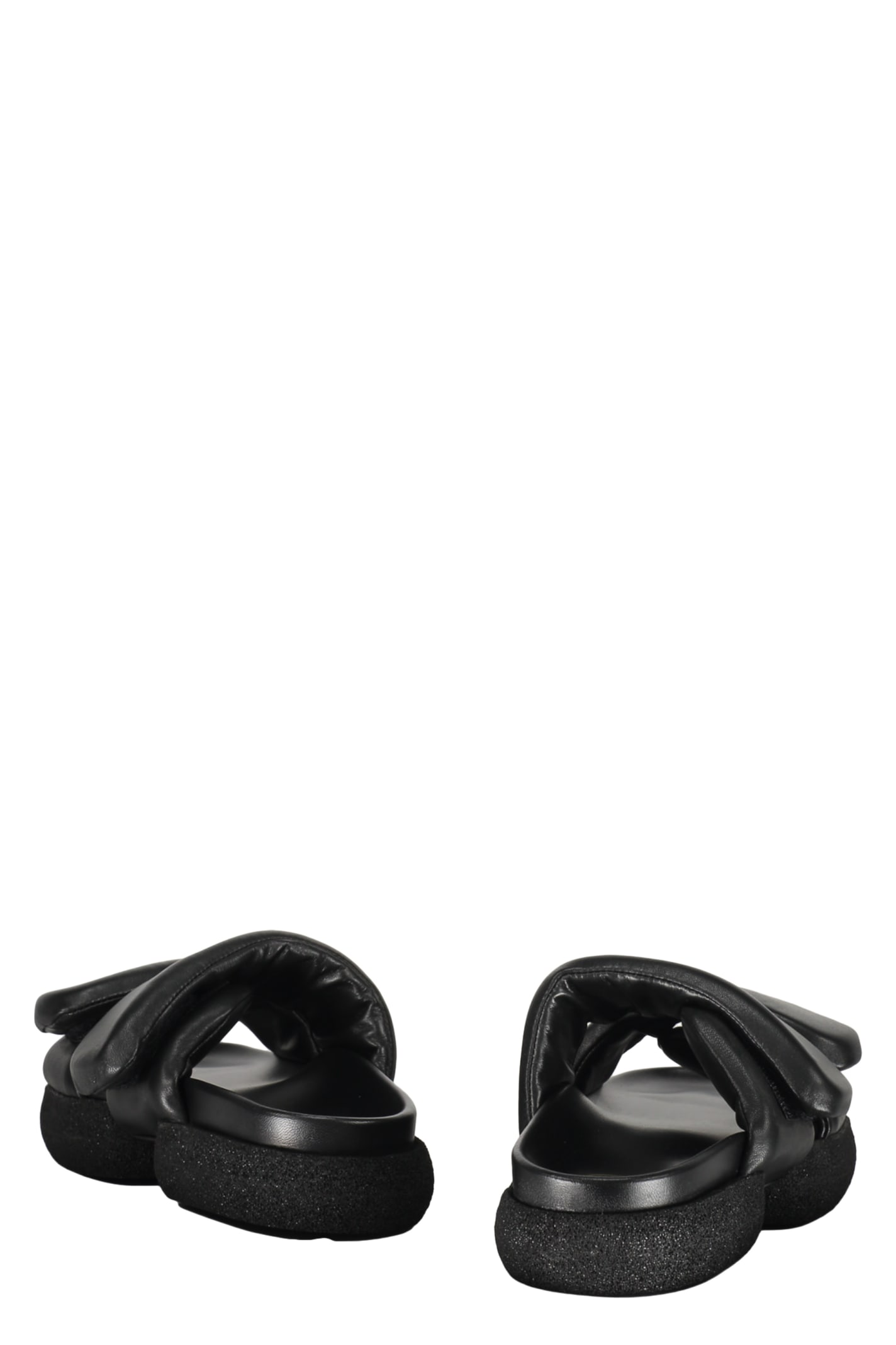 Shop Dries Van Noten Leather And Rubber Slides In Black