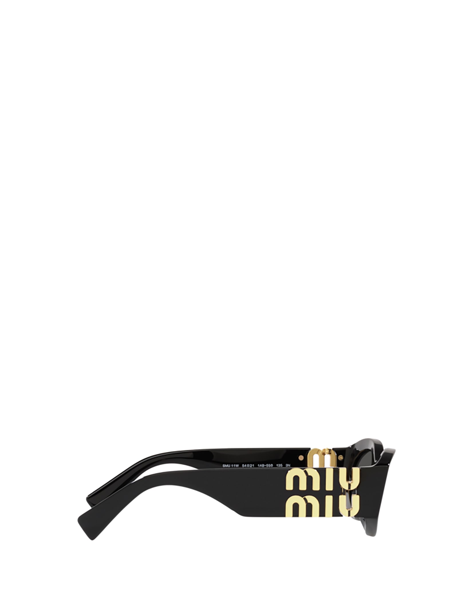 Shop Miu Miu Mu 11ws Black Sunglasses