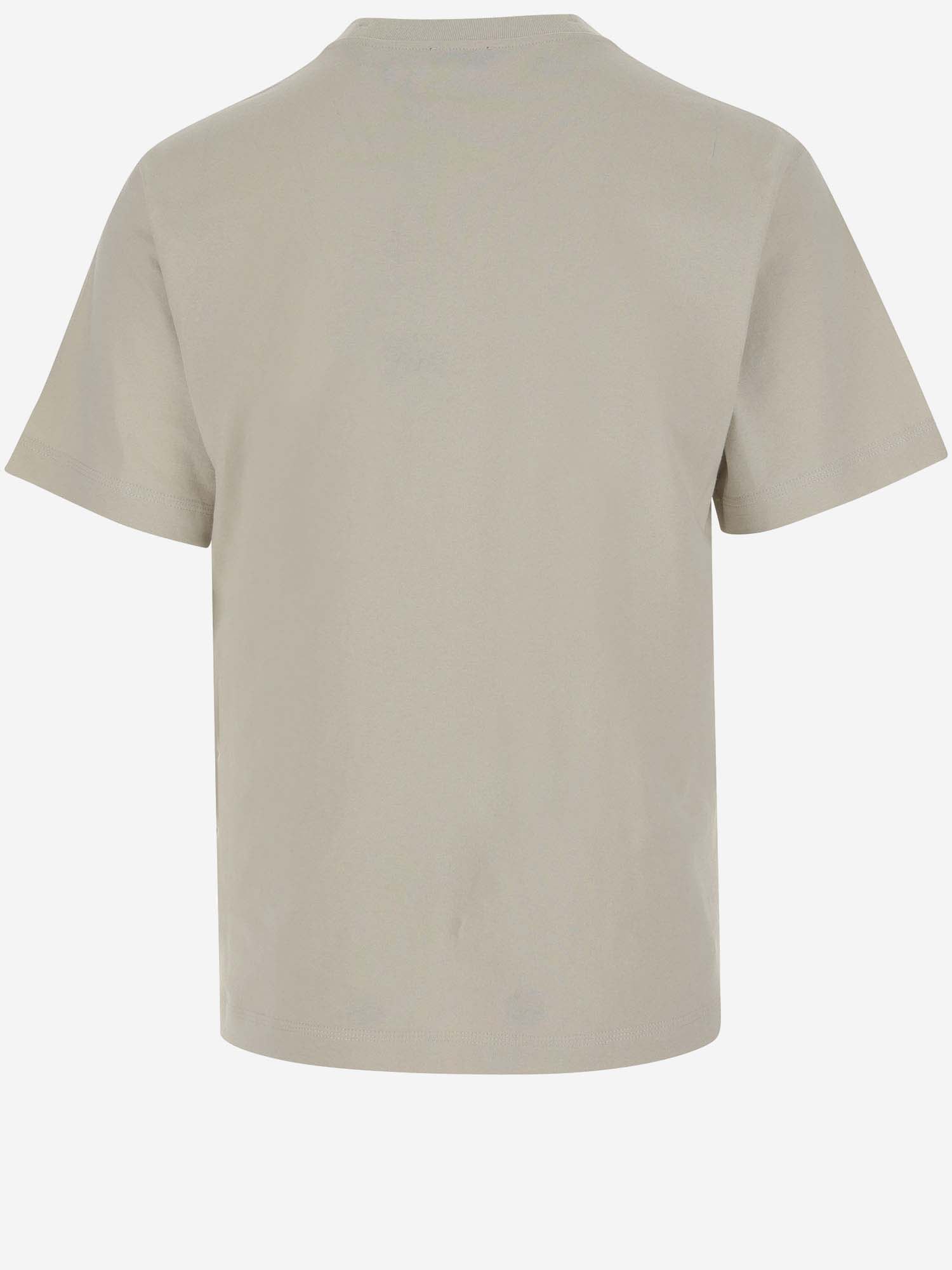 Shop Burberry Cotton T-shirt With Ekd In Plaster