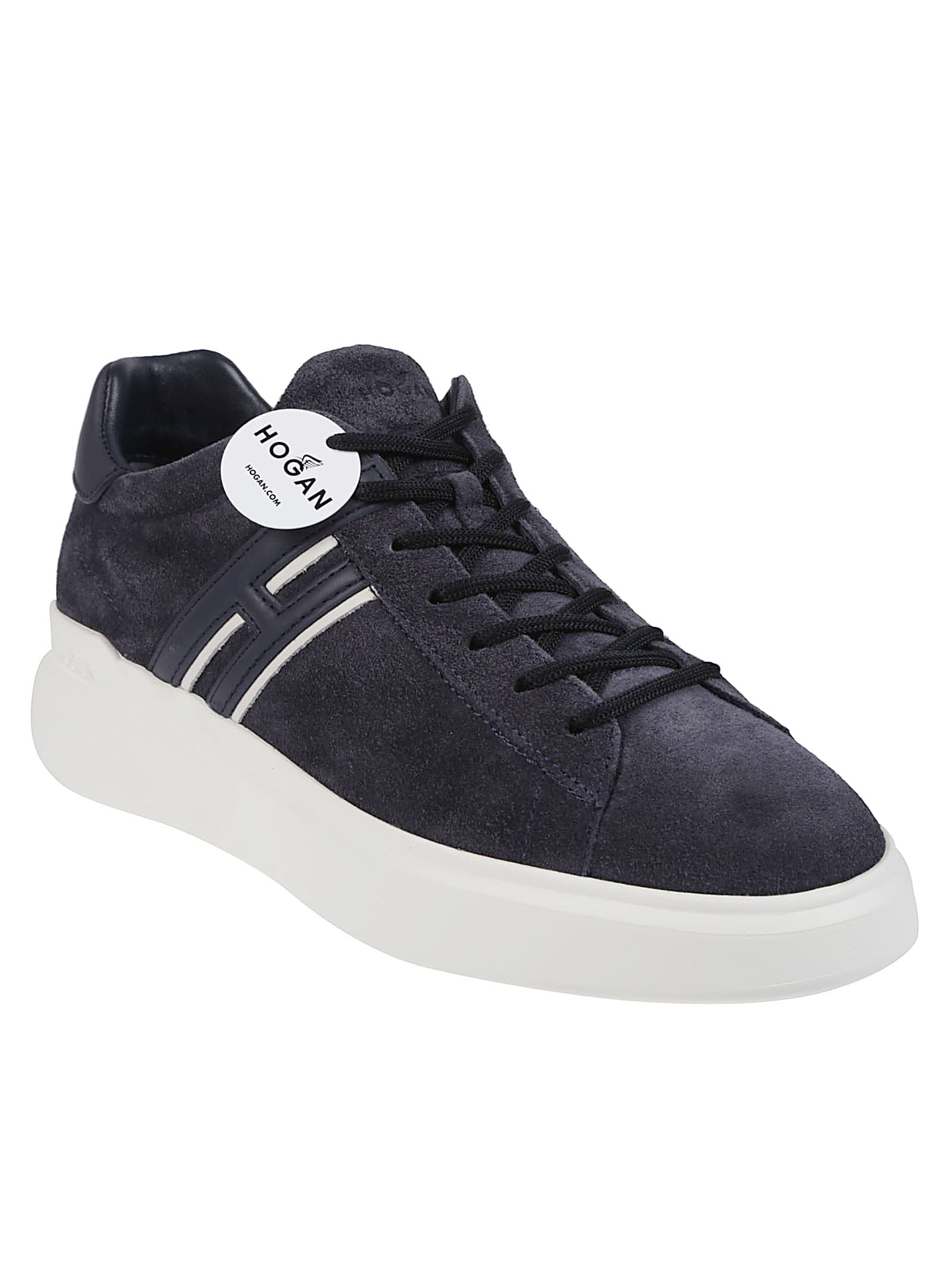 Hogan H580 Lace-up Sneakers With Distinctive Leather Logo In Transparent