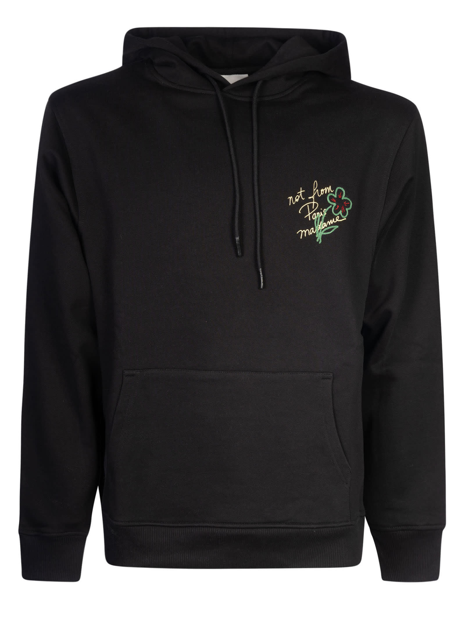 Shop Drôle De Monsieur Esquisse Slogan Hoodie In Black