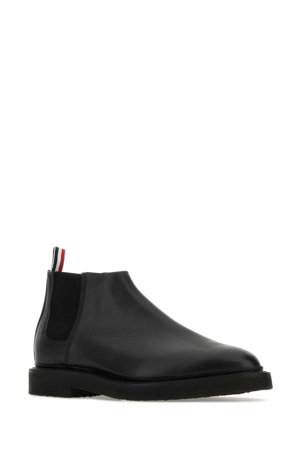 Thom Browne Black Leather Ankle Boots