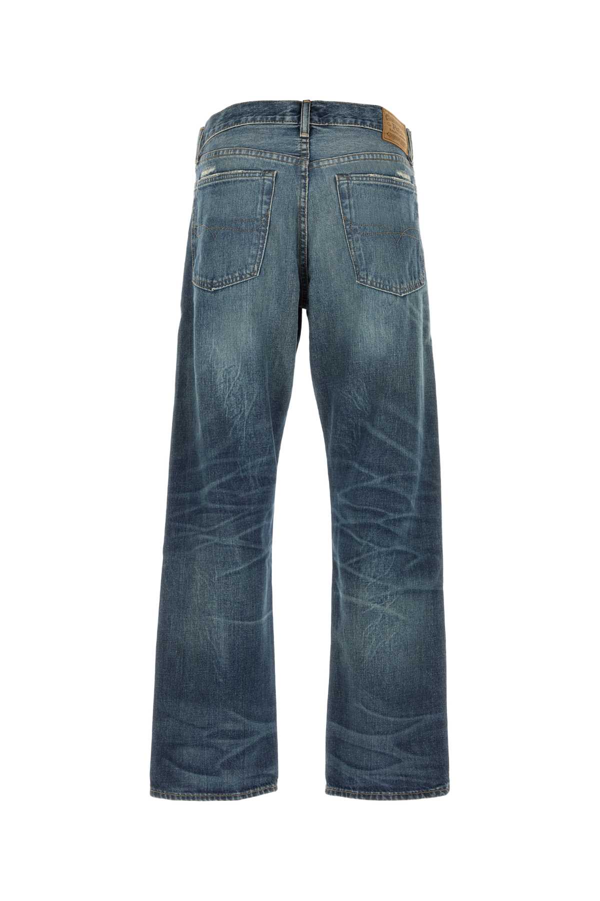 Polo Ralph Lauren Distressed Five-pocket Denim Trousers In Blue
