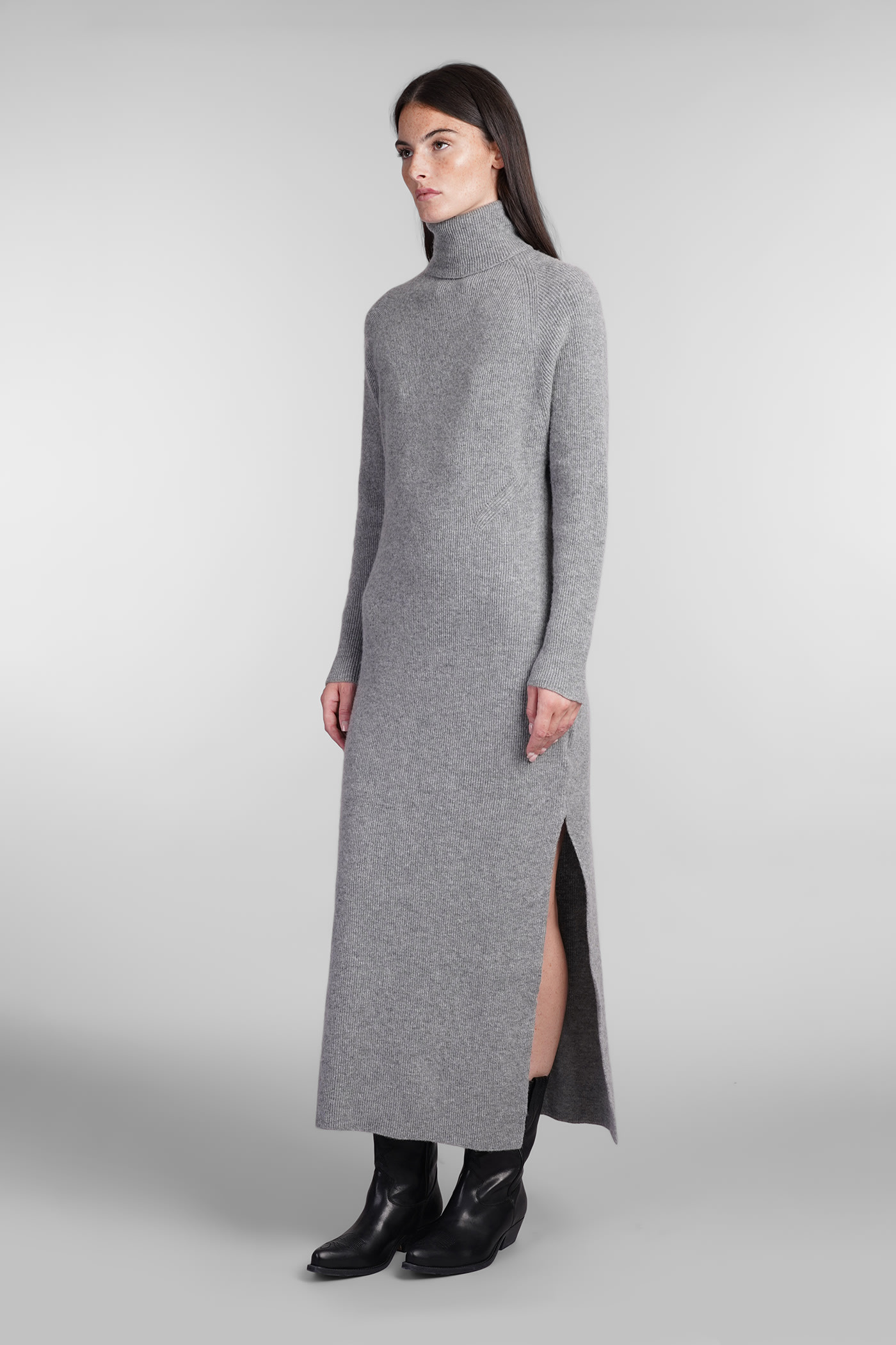 Shop Golden Goose Molly Dress In Grey Wool