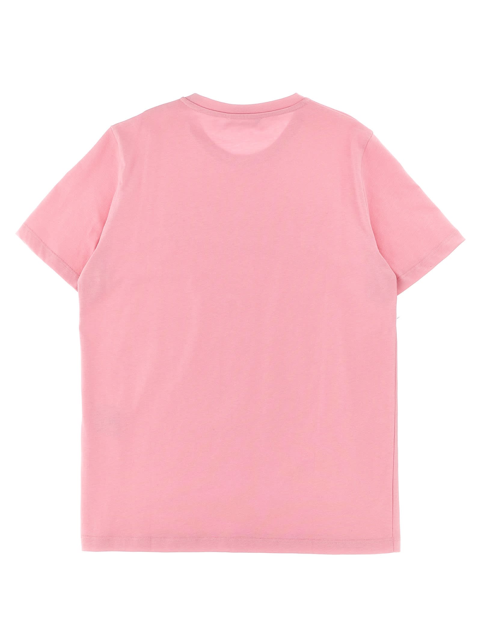 Shop Versace Embossed Logo T-shirt In Rosa