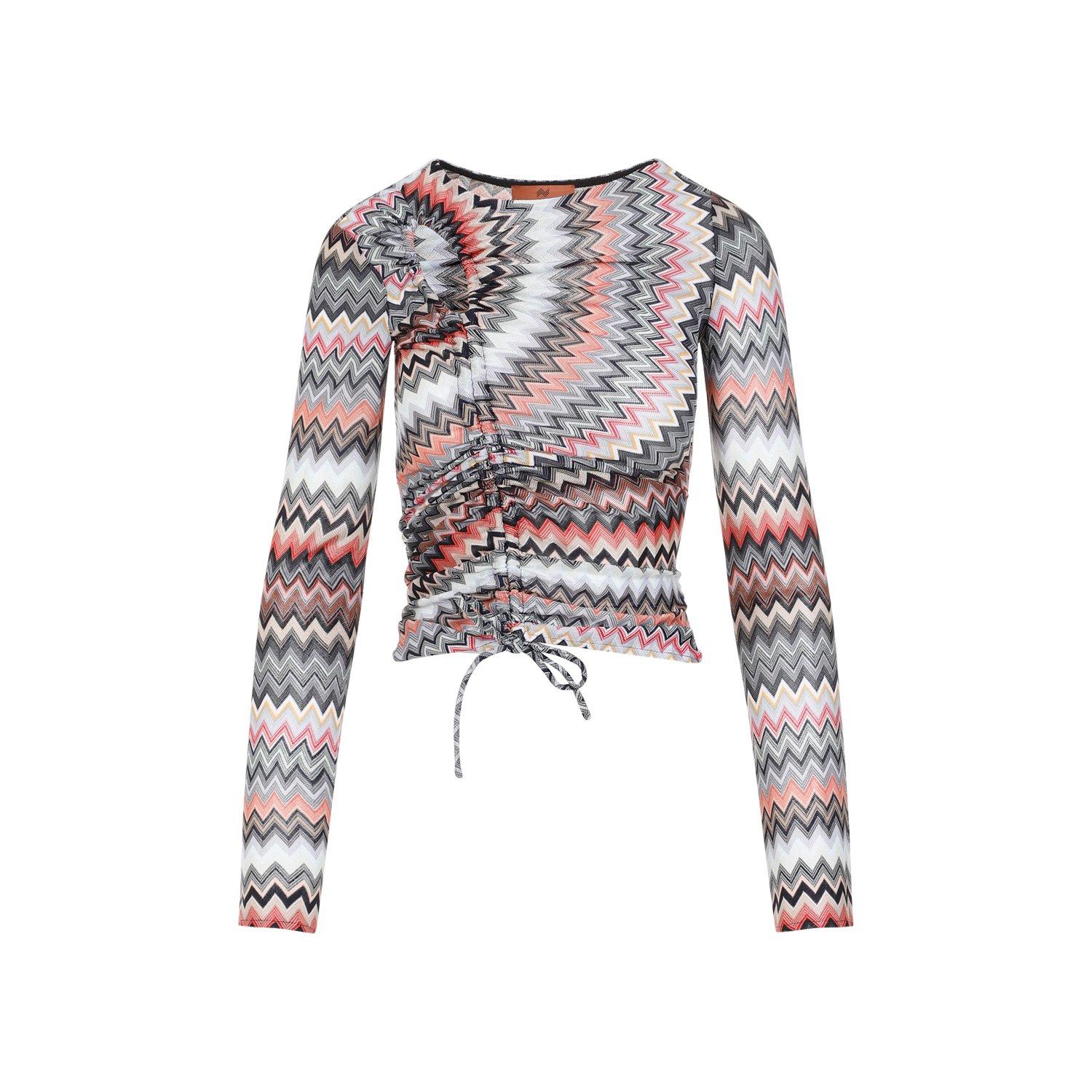 Shop Missoni Zigzag Long-sleeved Top In Multicolour