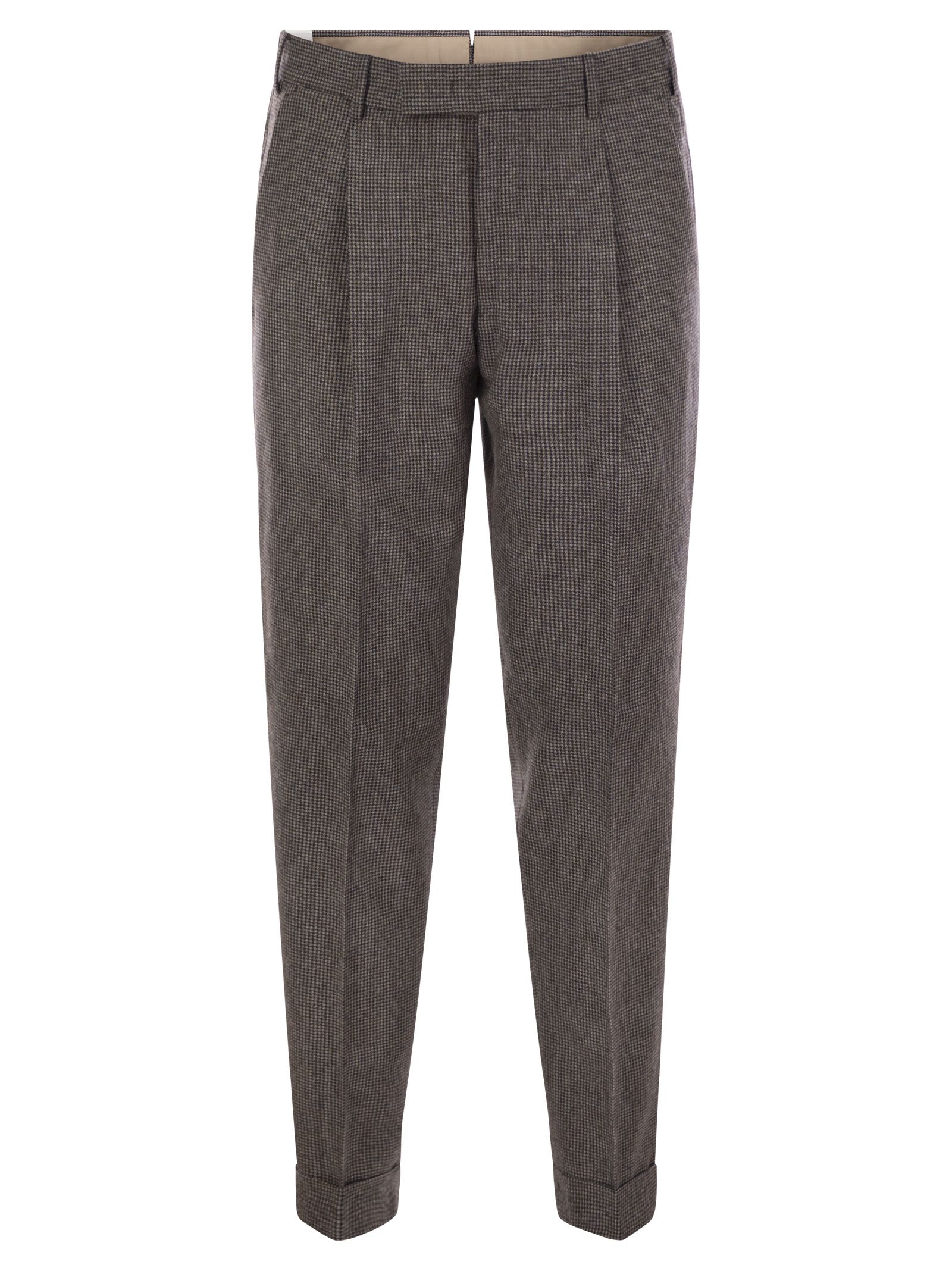 Shop Pt Torino Rebel - Wool Trousers In Grey