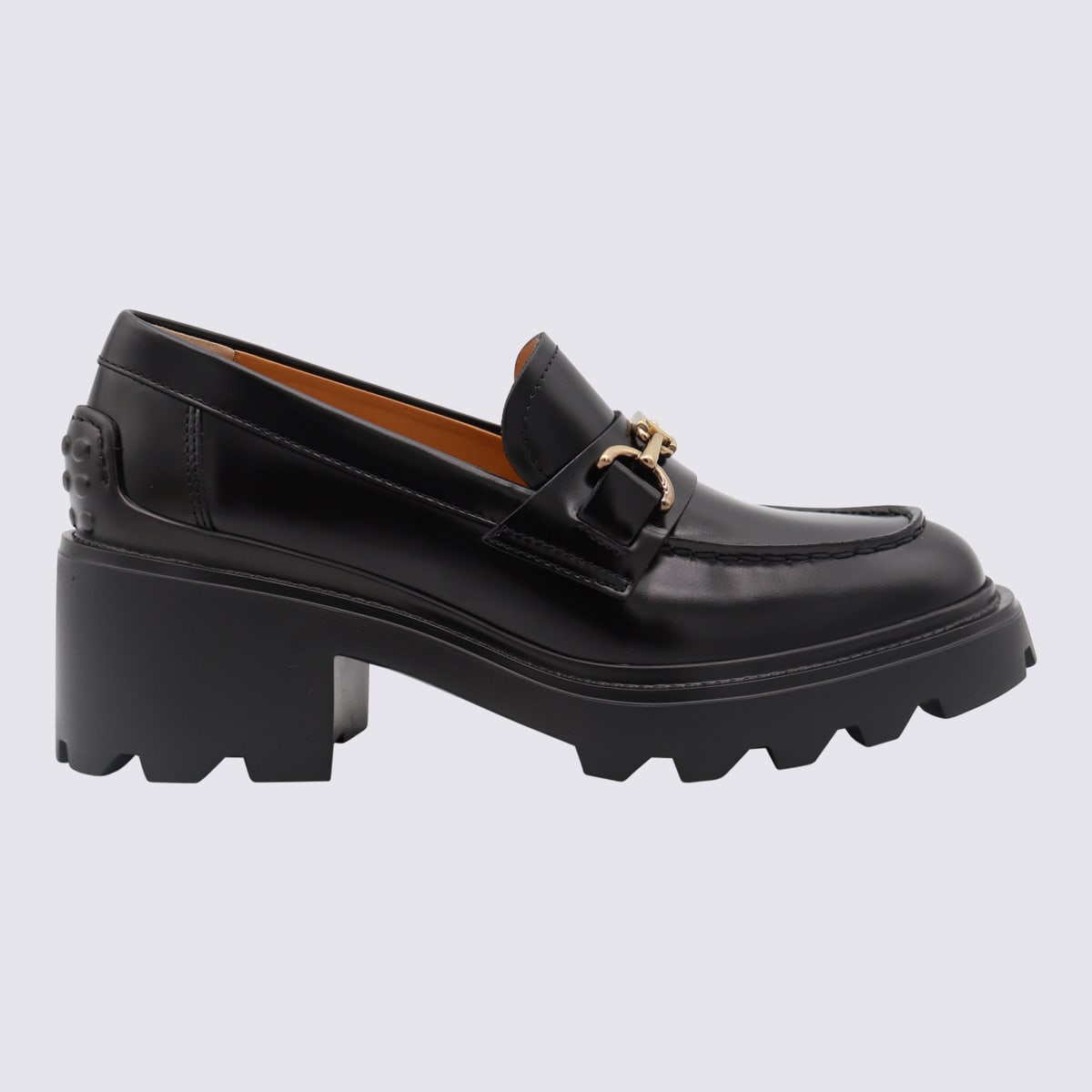 Shop Tod's Black Leather Loafers