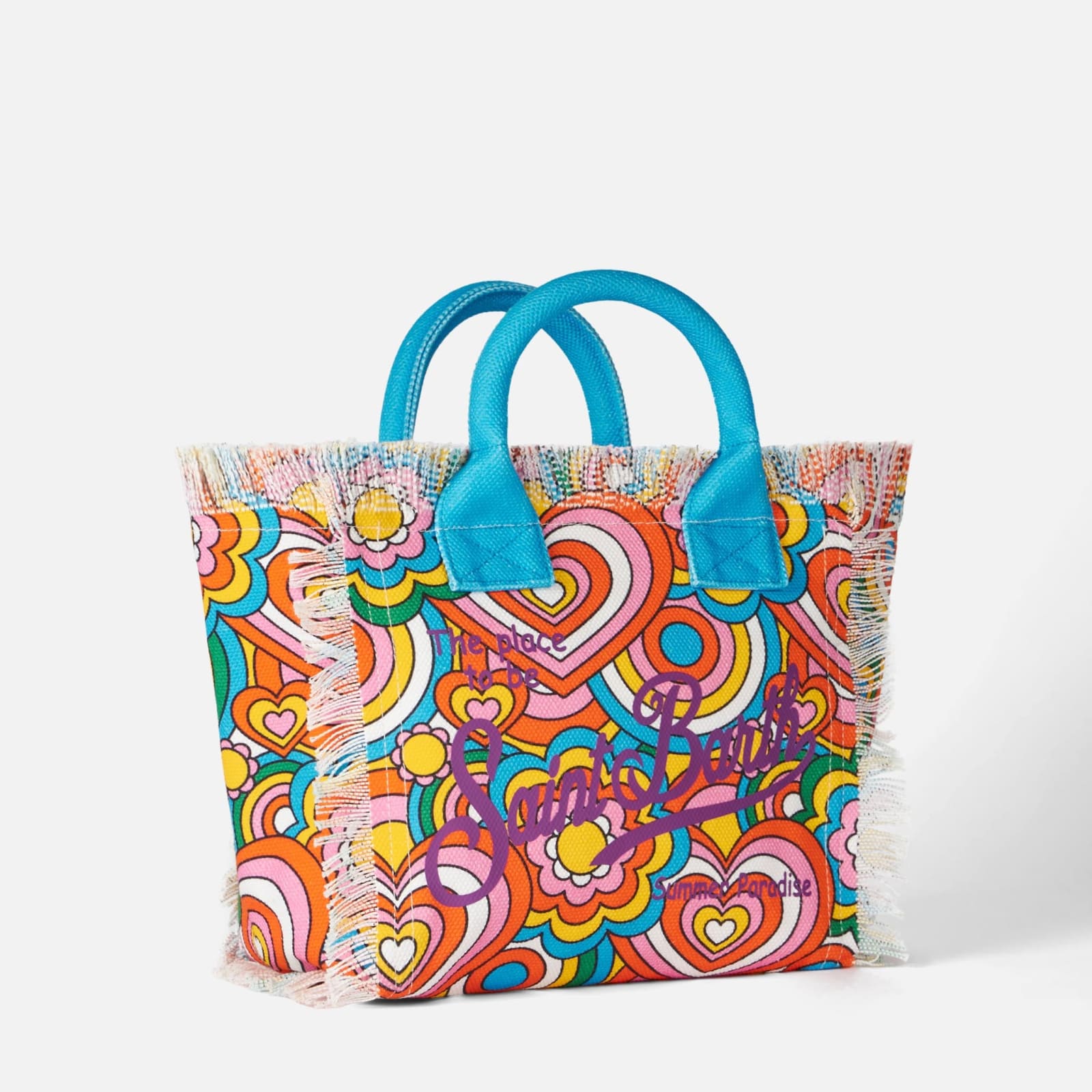 MC2 SAINT BARTH COLETTE MULTICOLOR COTTON CANVAS HANDBAG