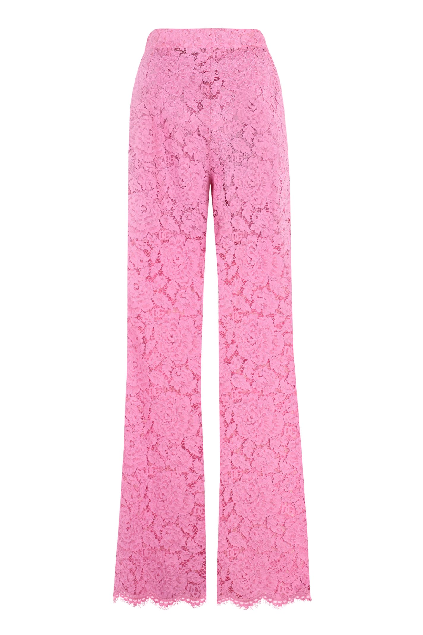 Shop Dolce & Gabbana Lace Trousers In Rosa