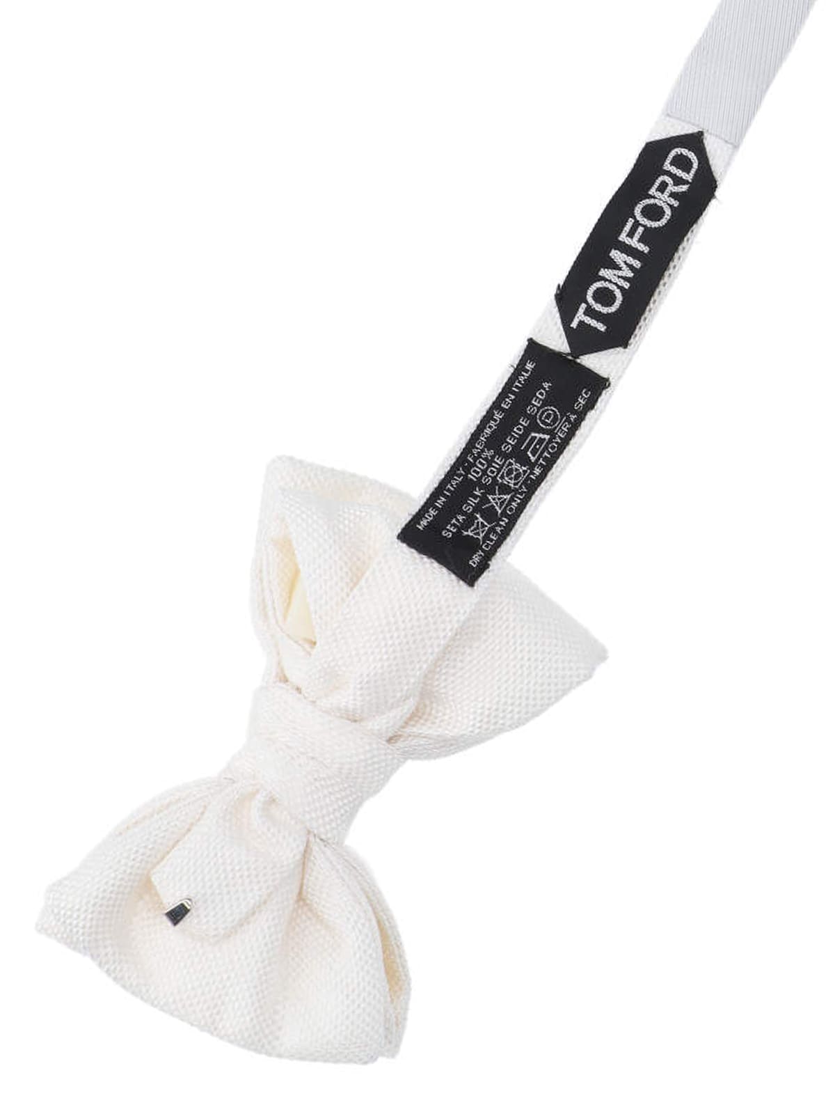 Shop Tom Ford Silk Bow Tie In White