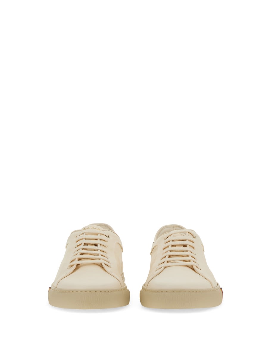 Shop Paul Smith Sneaker With Logo In Ivory