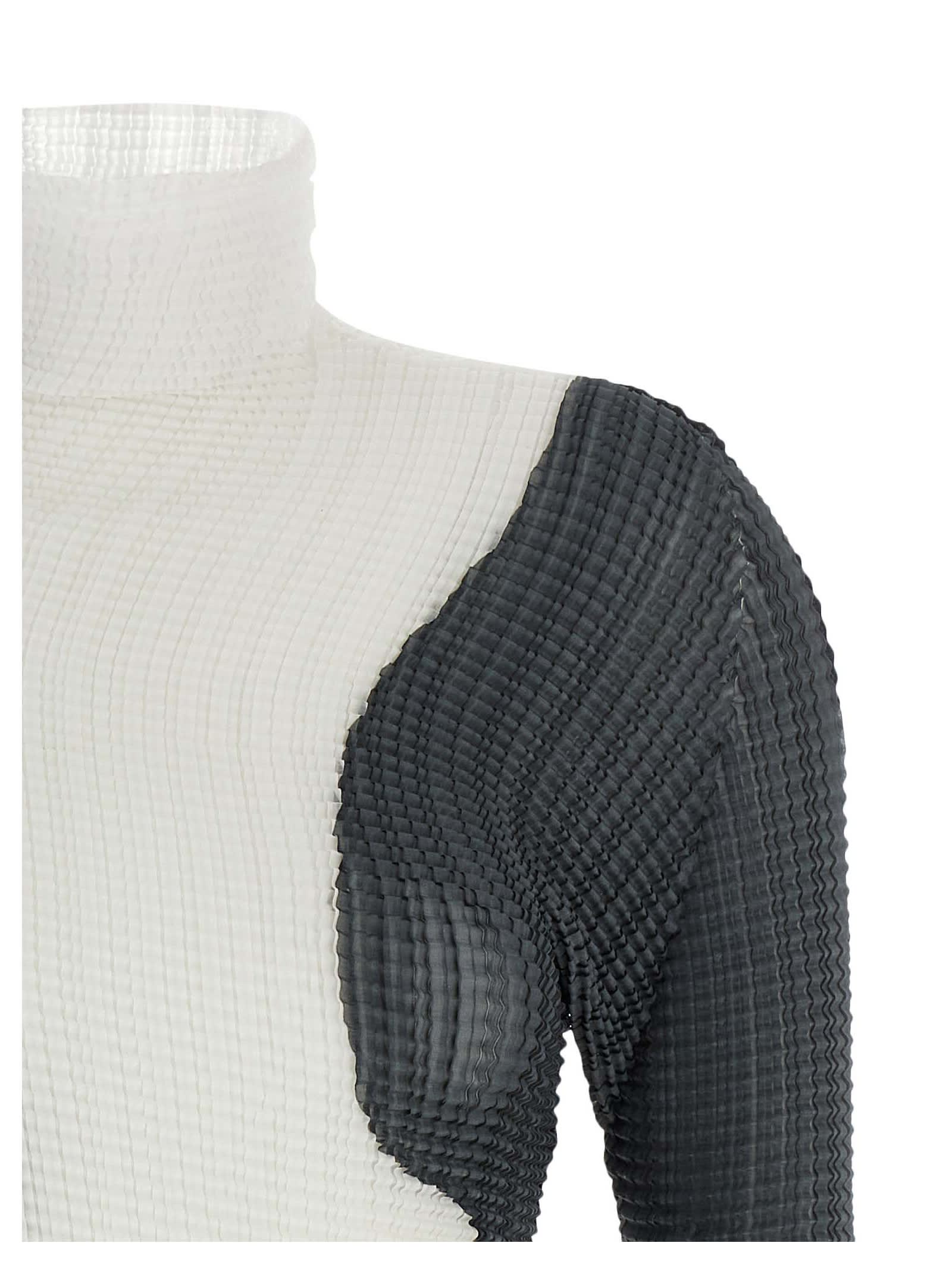Issey Miyake Abstract Tint Pleats Blouse In Multi