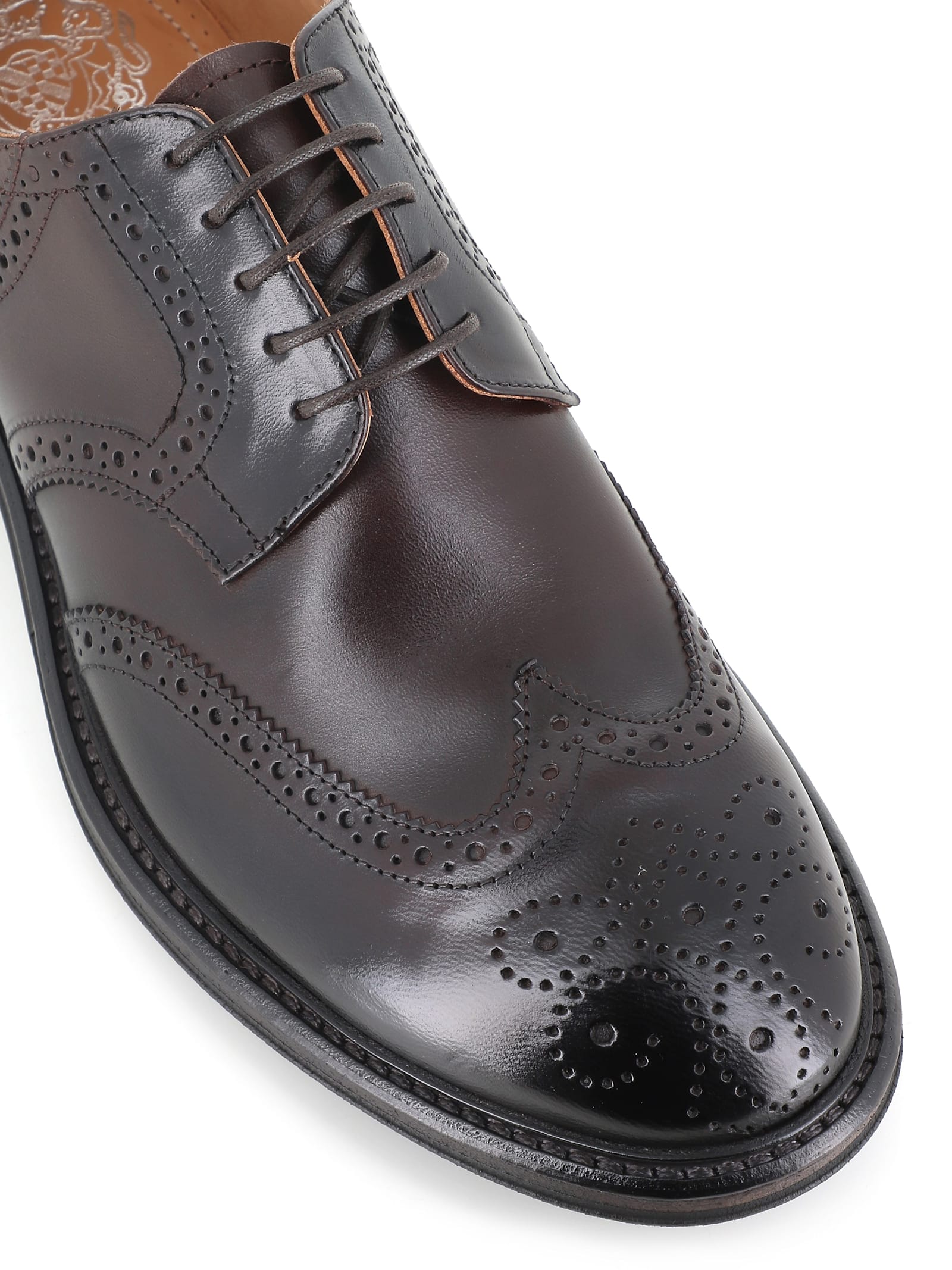 Alberto Fasciani Ivan Dovetail 91017 Brogue Derby Shoes In Brown