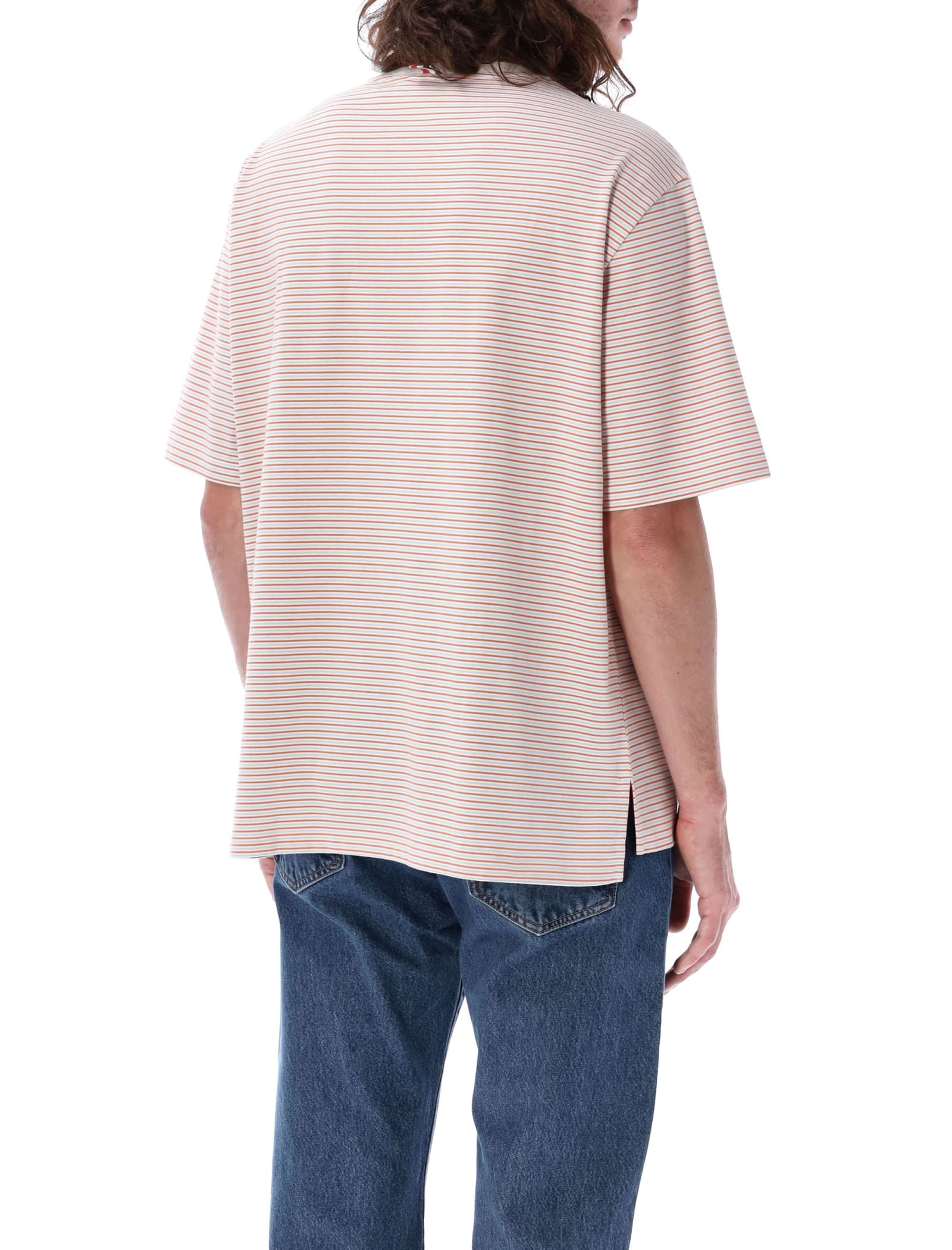 Shop Thom Browne Oversized Short Sleeved Pocket T-shirt In Orange