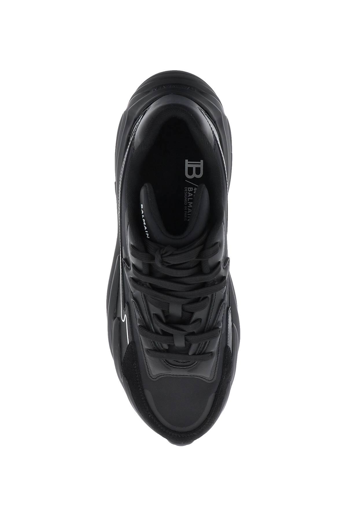 Shop Balmain Low-top Run-row Sneakers In Black