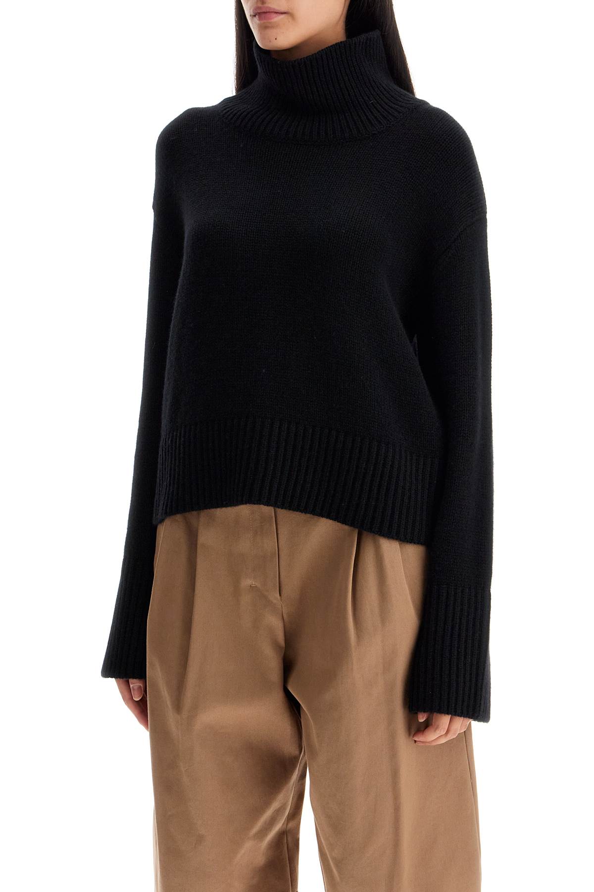 Lisa Yang Black Fleur Turtleneck In Bl Black
