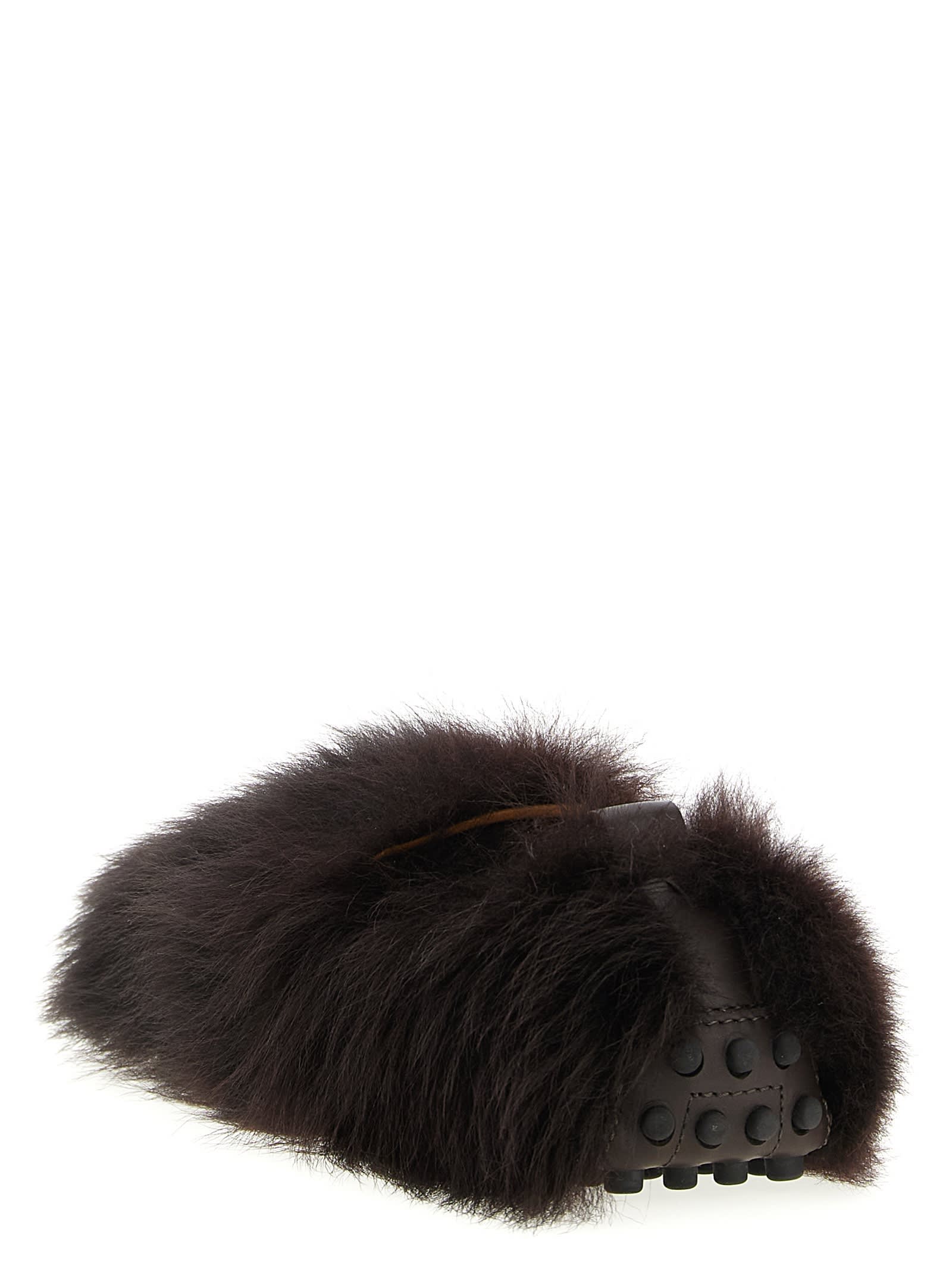 Tod's Gommino Sheep Fur Loafers In Brown