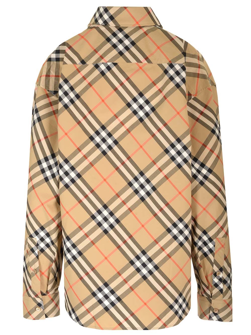 Shop Burberry Traditional Check Cotton Shirt In Beige