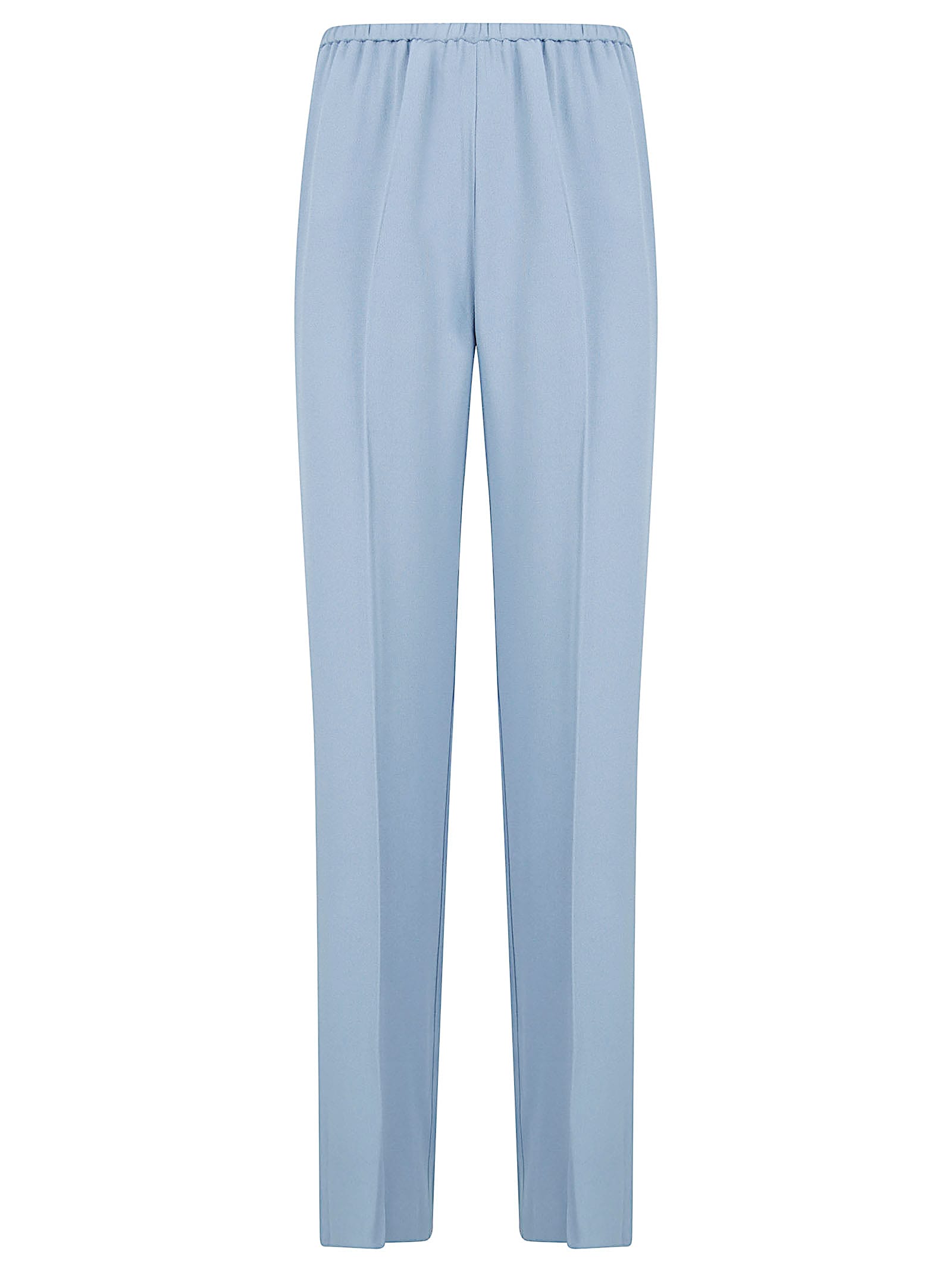 Forte Forte Relaxed-fit Blue Trousers With Straight Leg Design And Subtle Sheen In Blue