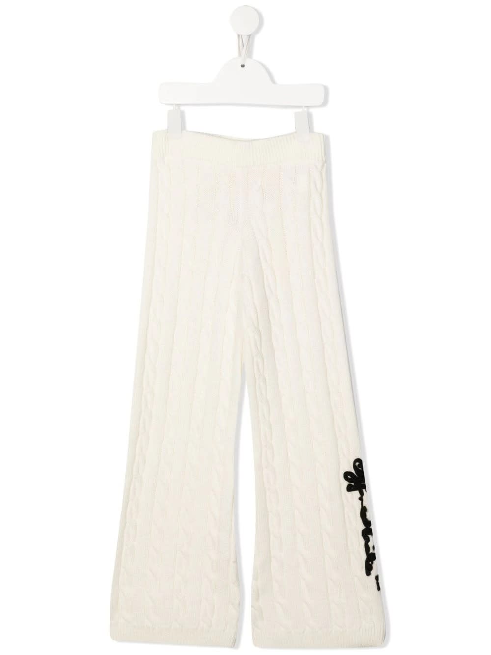 Off-White Cream Off Script Cable Knit Pants