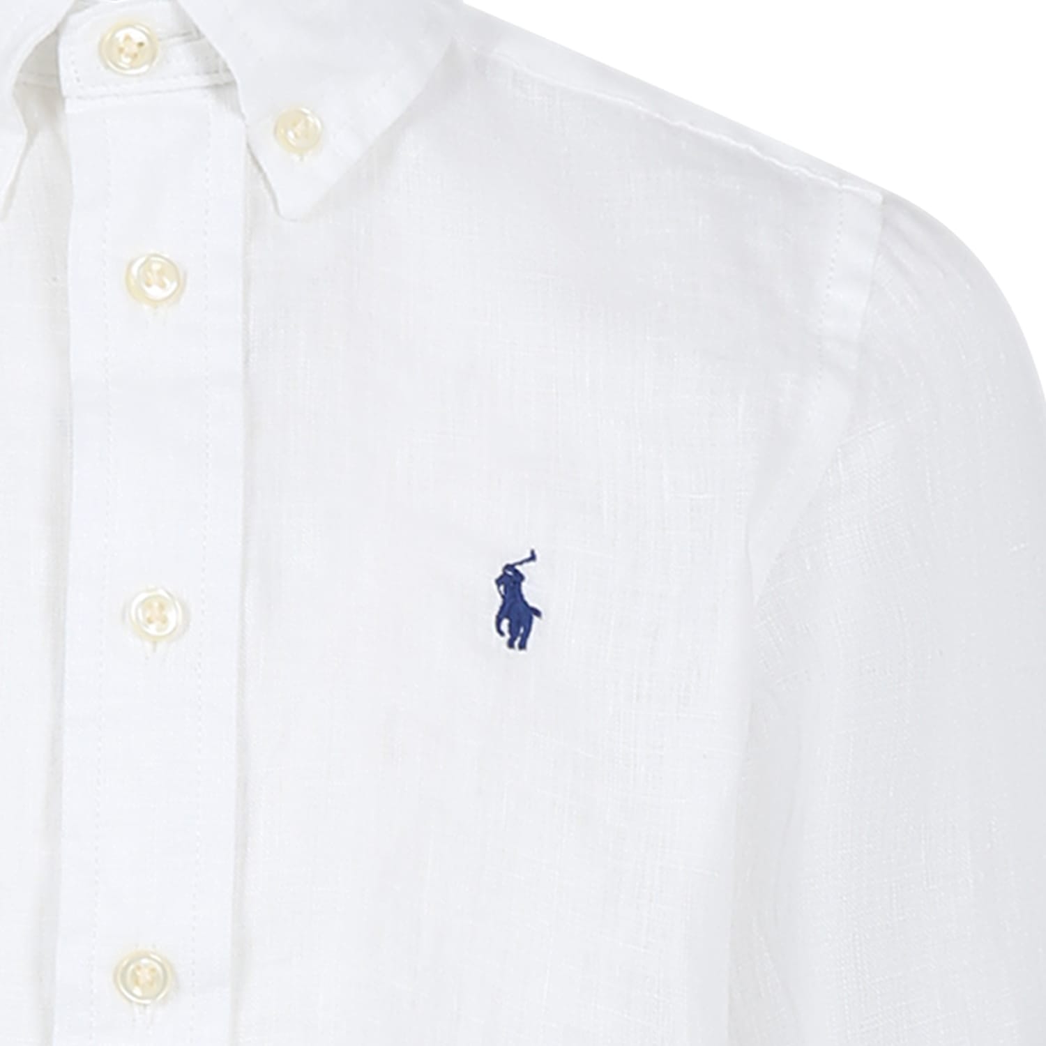 Shop Ralph Lauren White Shirt For Boy With Pony