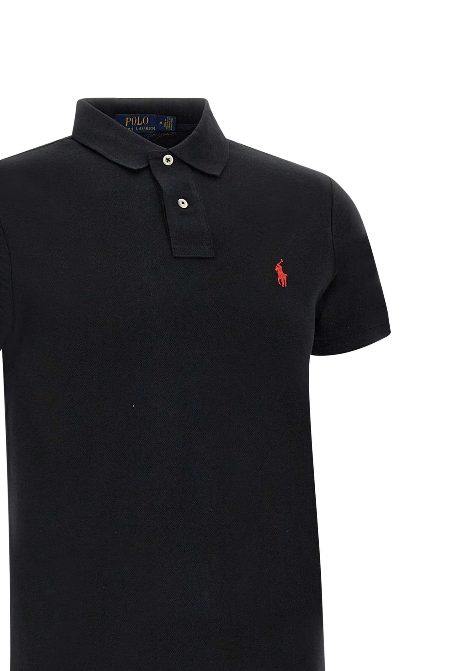 Shop Polo Ralph Lauren Core Replen Cotton Piqué Polo Shirt In Black