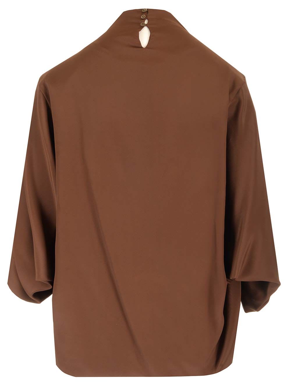 Shop Dries Van Noten Crepe Blouse In Brown