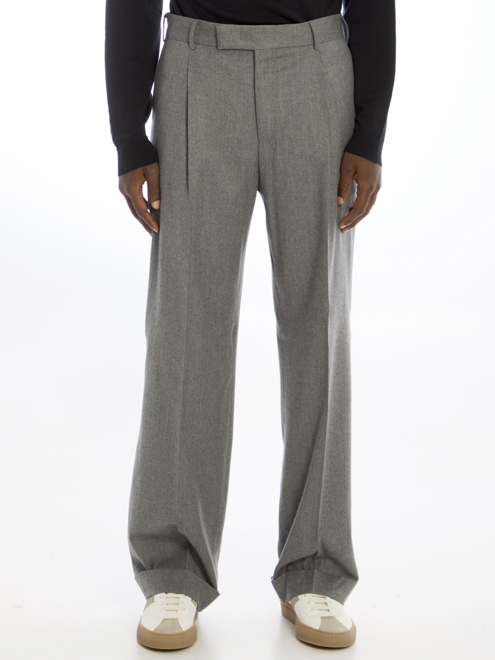 Shop Pt Torino Edge Trousers In Grey