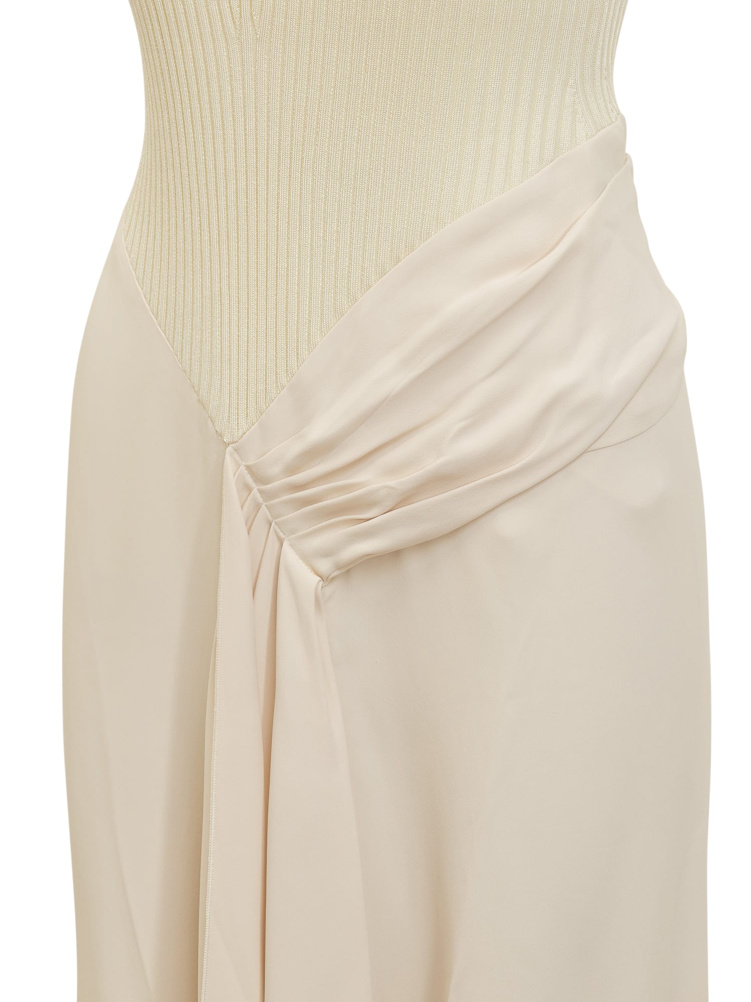 Shop Victoria Beckham Asymmetrical Dress In Cream
