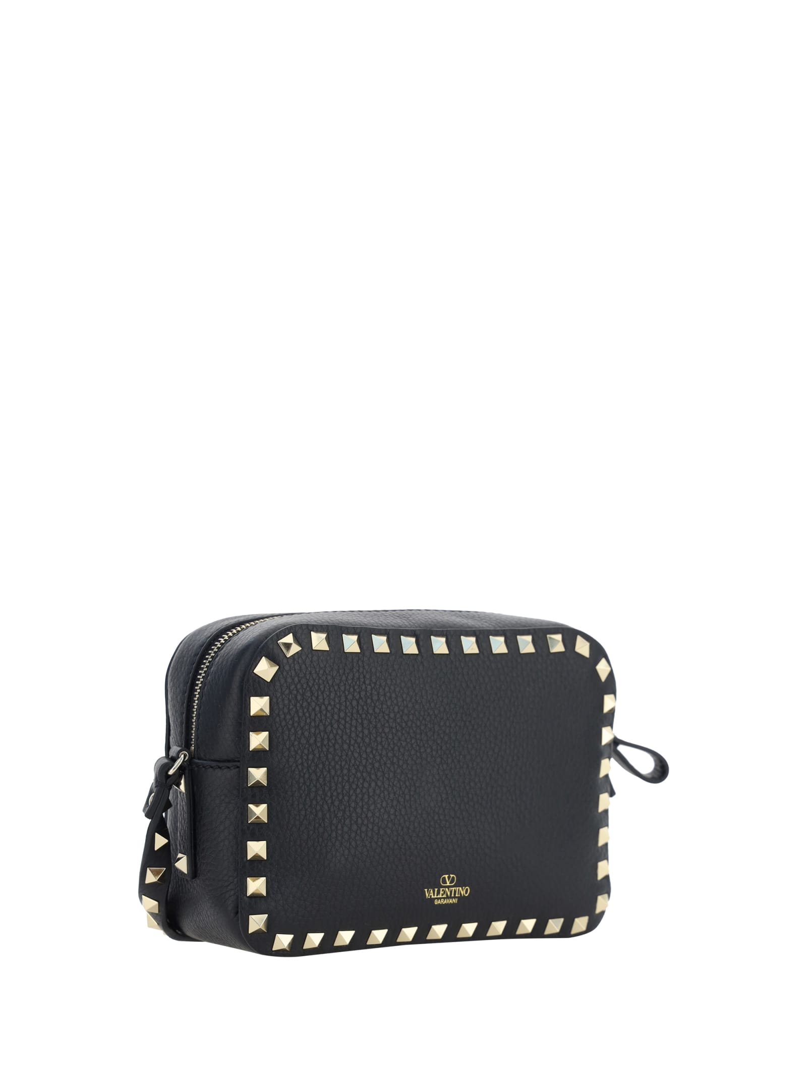 Shop Valentino Rockstud Shoulder Bag In Nero